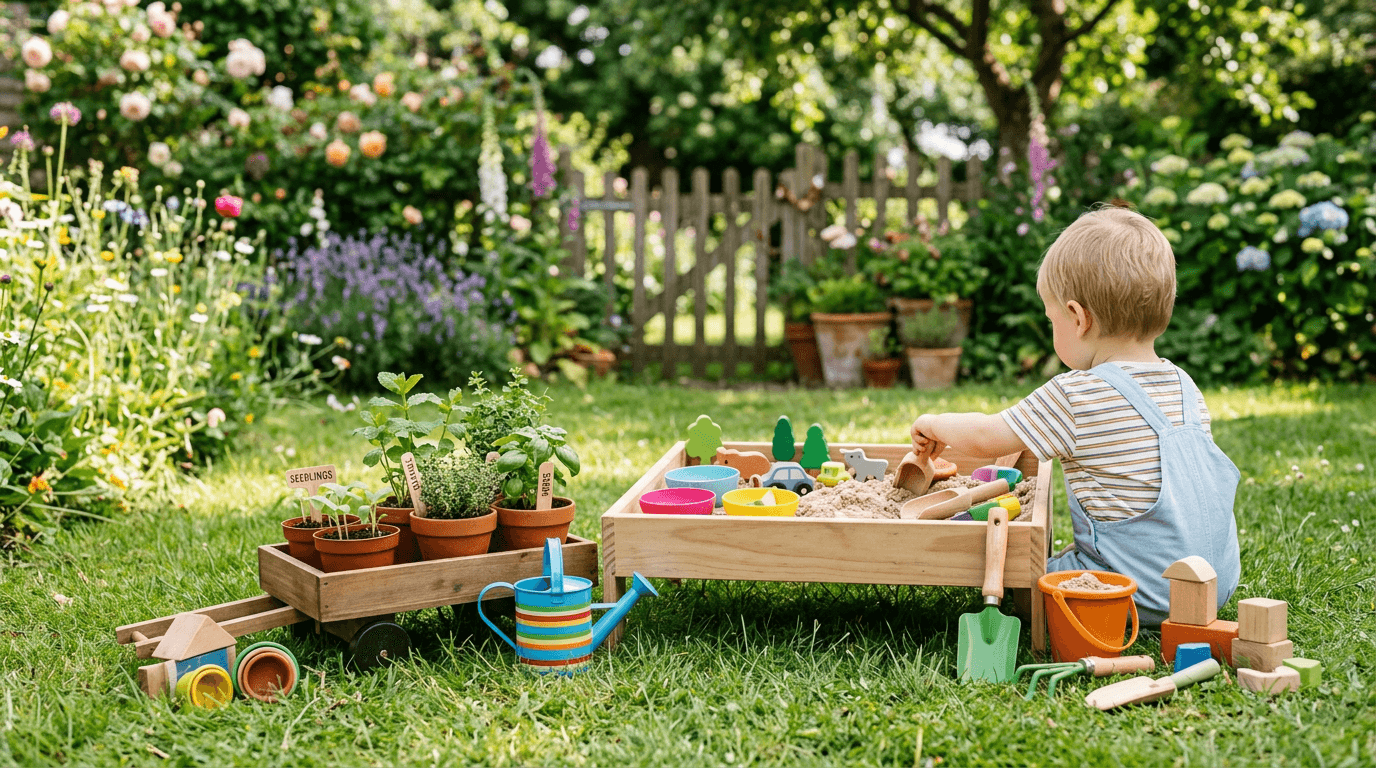 Buitenactiviteiten 4 jaar - spelen in de tuin