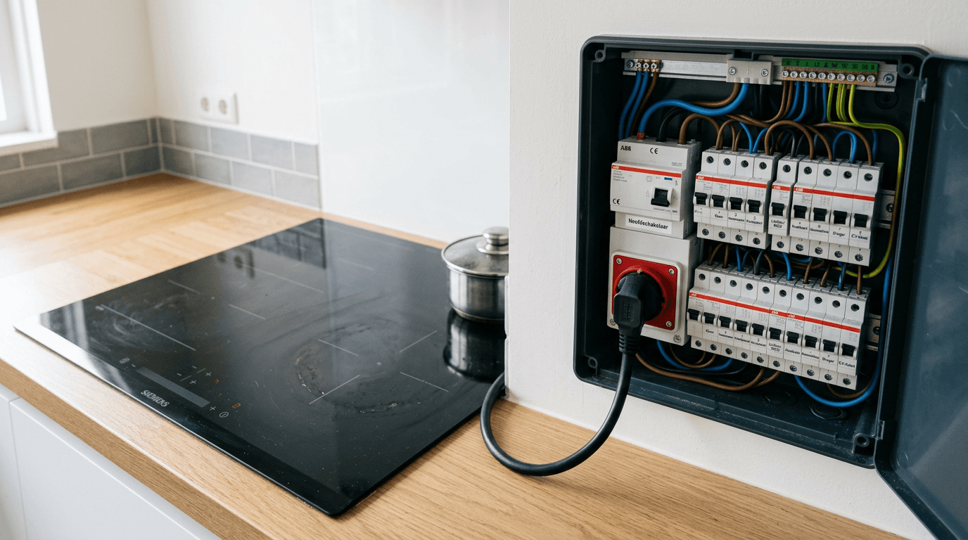 Inductiekookplaat aansluiting zonder dure vergissing