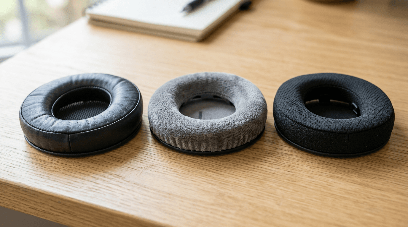 Welk materiaal voor koptelefoon-oorkussens past bij jou: velours, kunstleer of memory foam