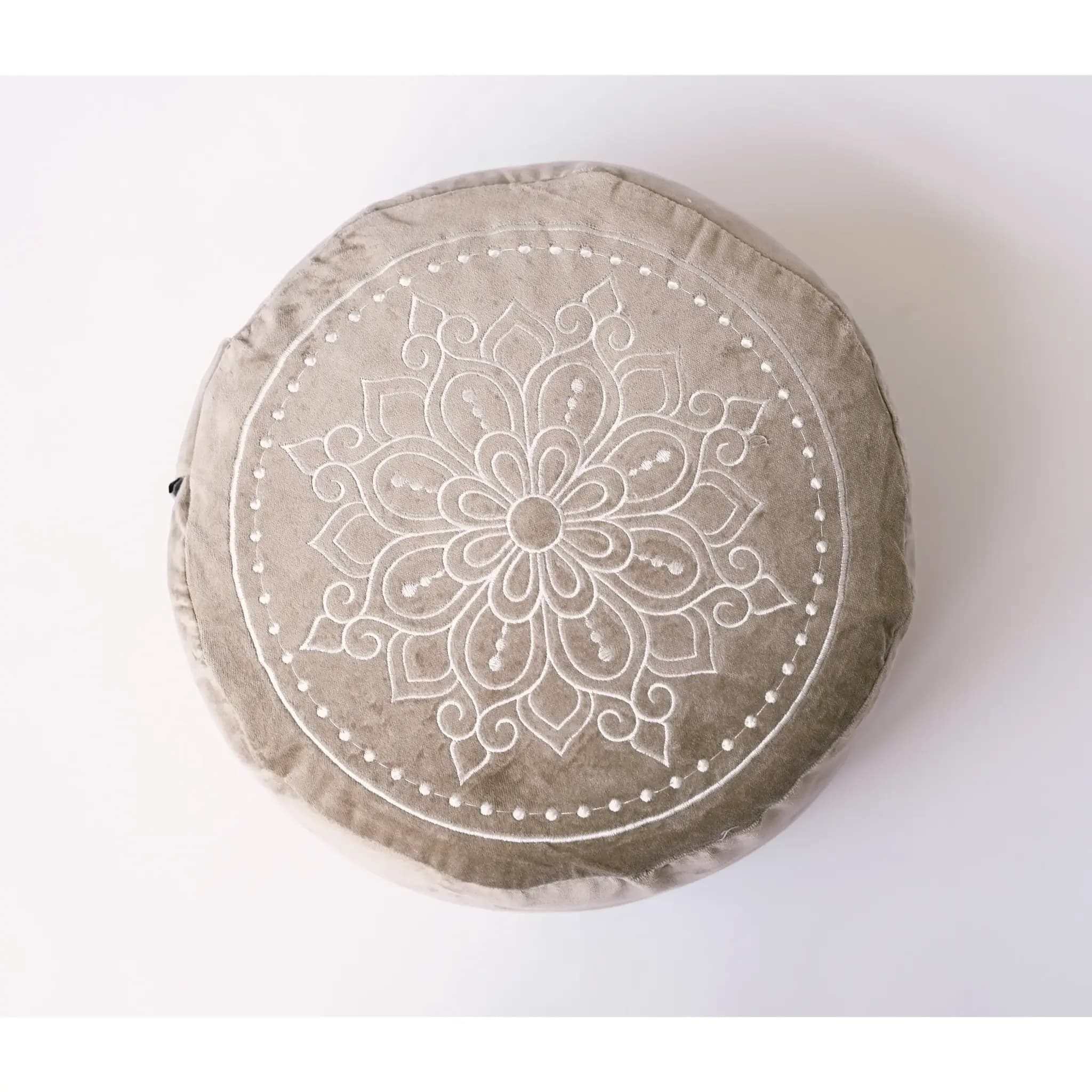 Love Generation Meditatiekussen │ Mandala │ Velvet │ Taupe - afbeelding 1