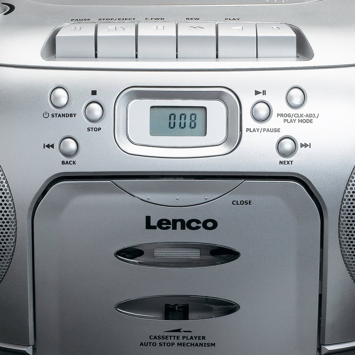 Lenco SCD-420SI - Draagbare radio CD speler met MP3 optie en koptelefoon - Zilver thumbnail 5