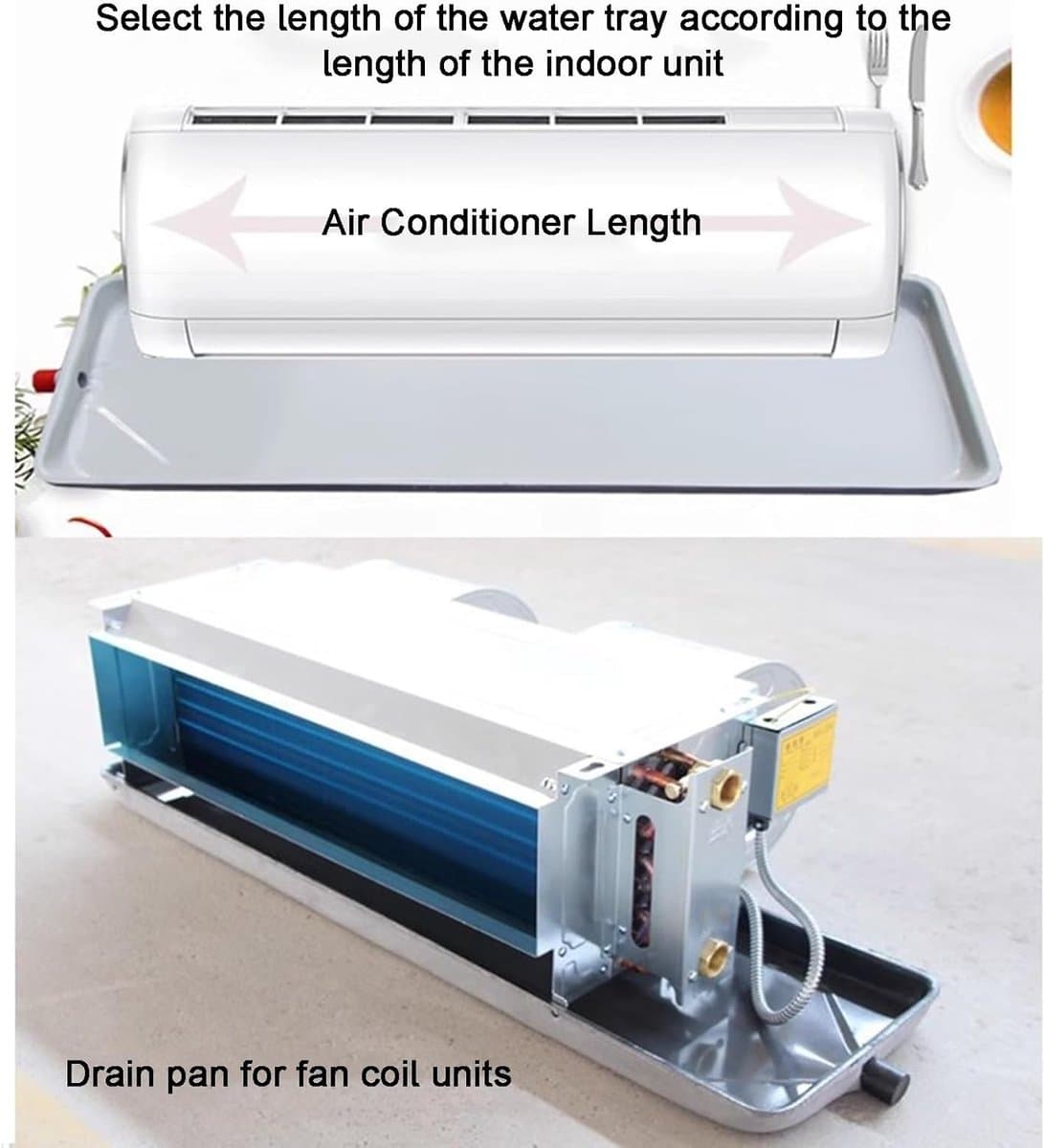 Airco Lekbak - Condensbak Afvoer - Condenswater Opvangen - Met 200cm Slang - 81cm - Zilver thumbnail 3