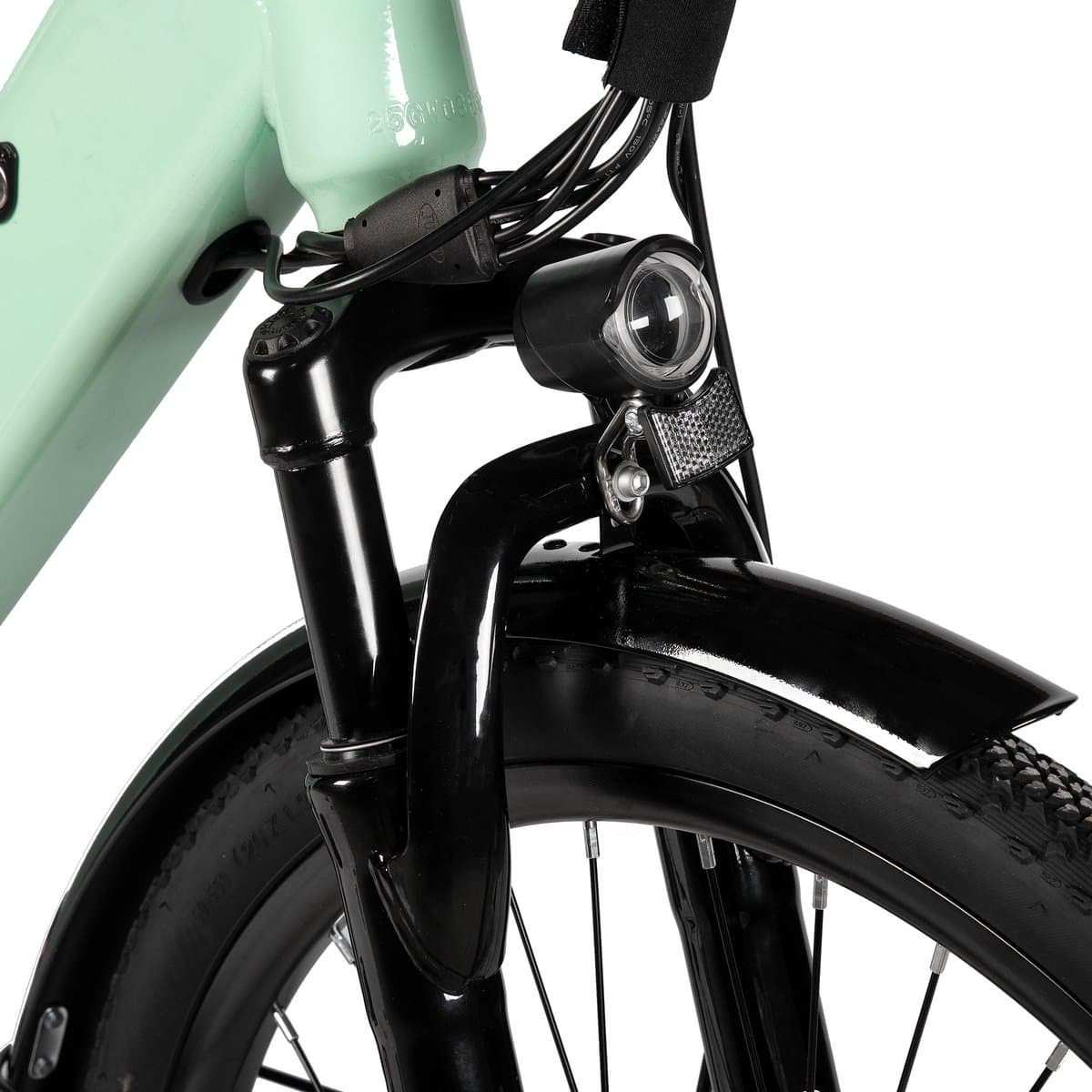 HILAND Rhythm elektrische stadsfiets - 26 inch - 250W motor - 50km actieradius - 36V 7.8Ah accu - Shimano 7-versnellingen - Unisex - Groen thumbnail 5