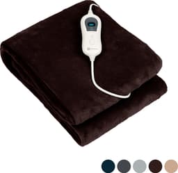 Productfoto van Nuvoo elektrische warmtedeken XXL 180x160 bruin