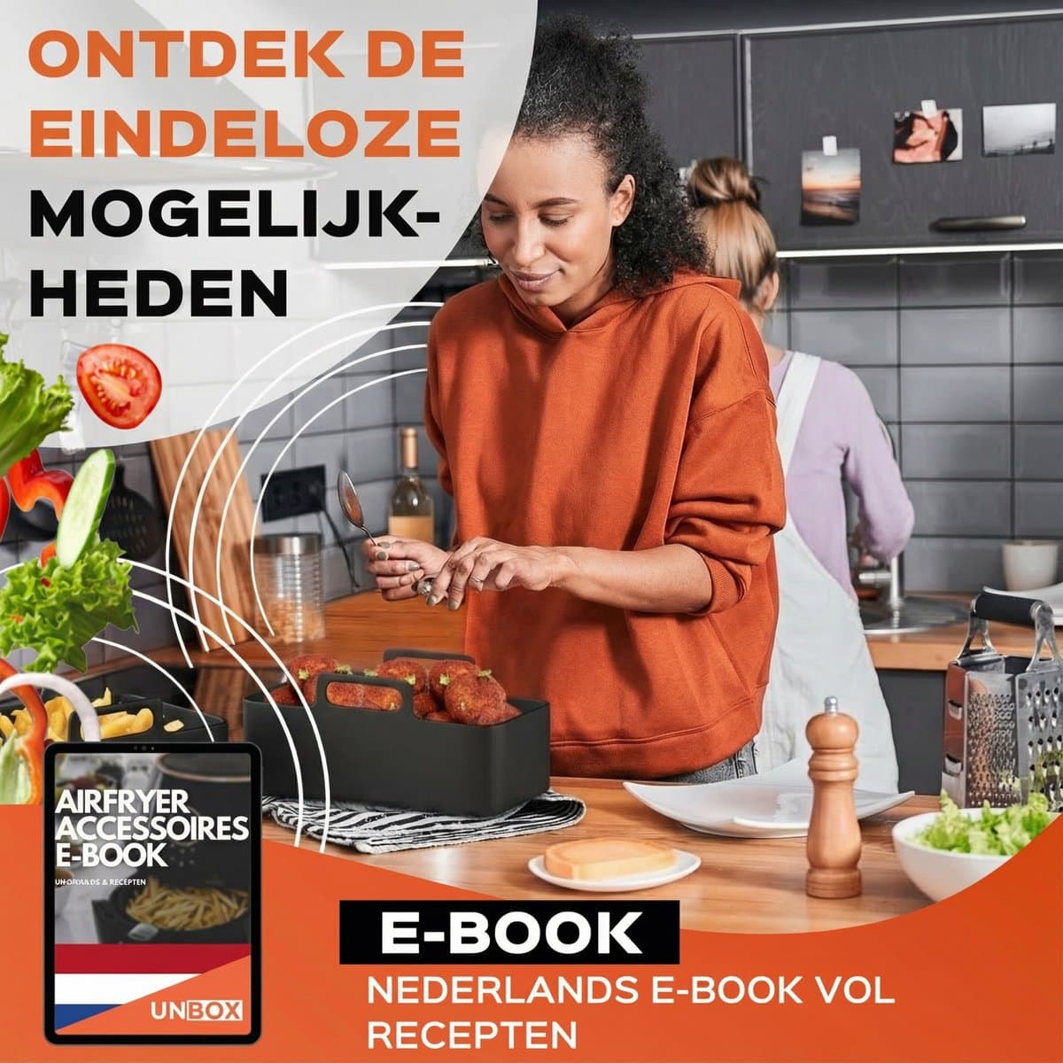 UNBOX Airfryer Siliconen Bakjes - Accessoires voor Dubbele Airfryer zoals Philips Airfryer 3000 series - Tefal Easy Fry Dual XXL - Airfryer Accessoires - Airfryer Bakpapier - Airfryer Mandje thumbnail 5