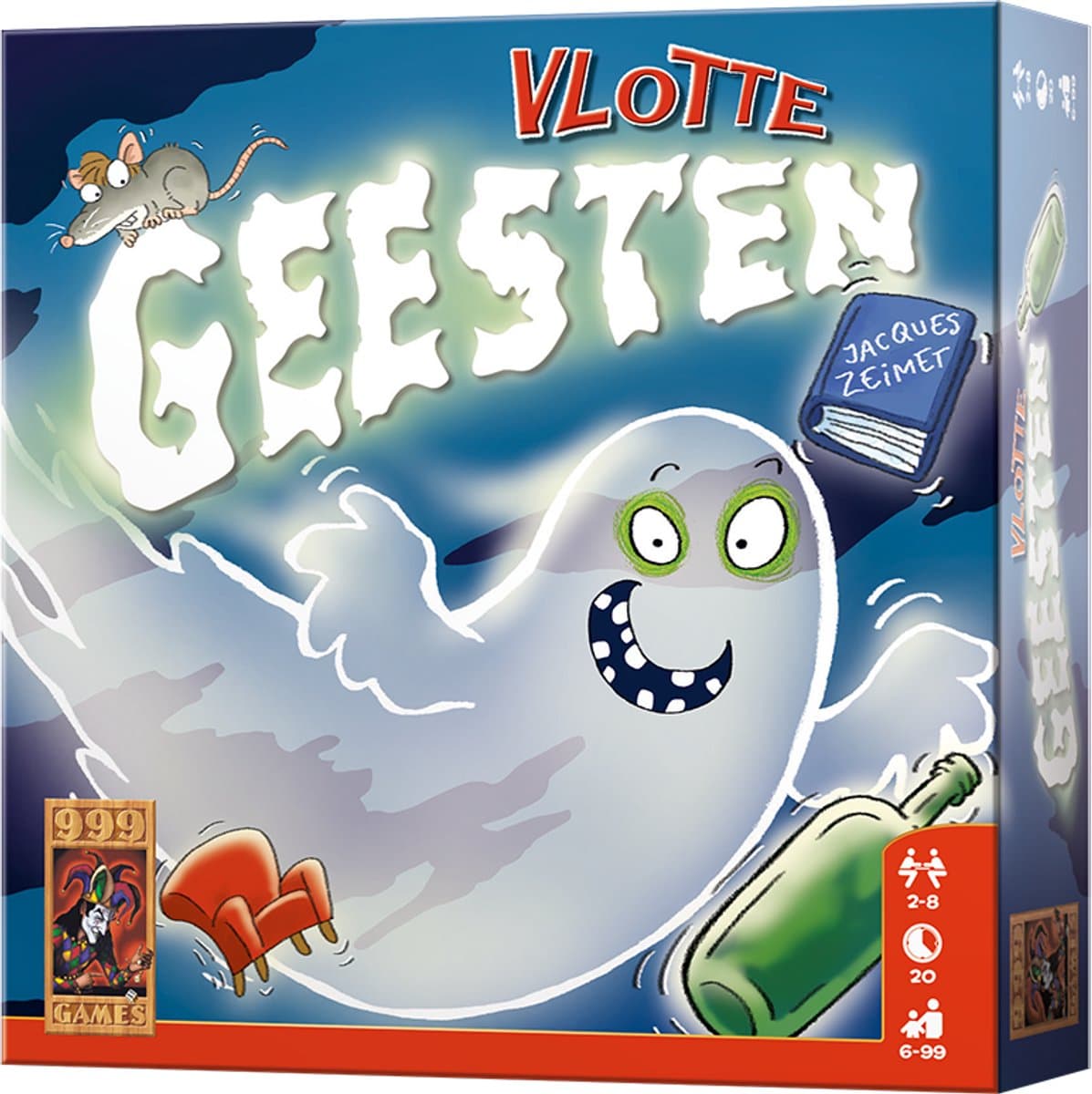 999 Games Vlotte Geesten Kaartspel met houten figuren thumbnail 7