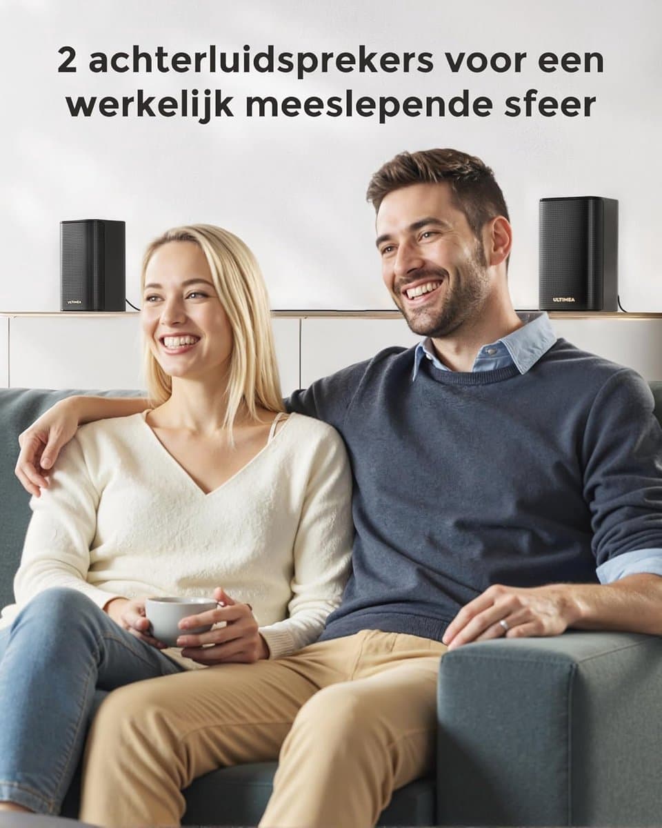 ULTIMEA 5.1.2 Soundbar met Dolby Atmos, Surround Sound System voor TV met 2 Surround Speakers, App Bediening, Soundbar voor TV met Subwoofer voor Home Theater, BT 5.4, HDMI eARC, Skywave F40 Boom thumbnail 7