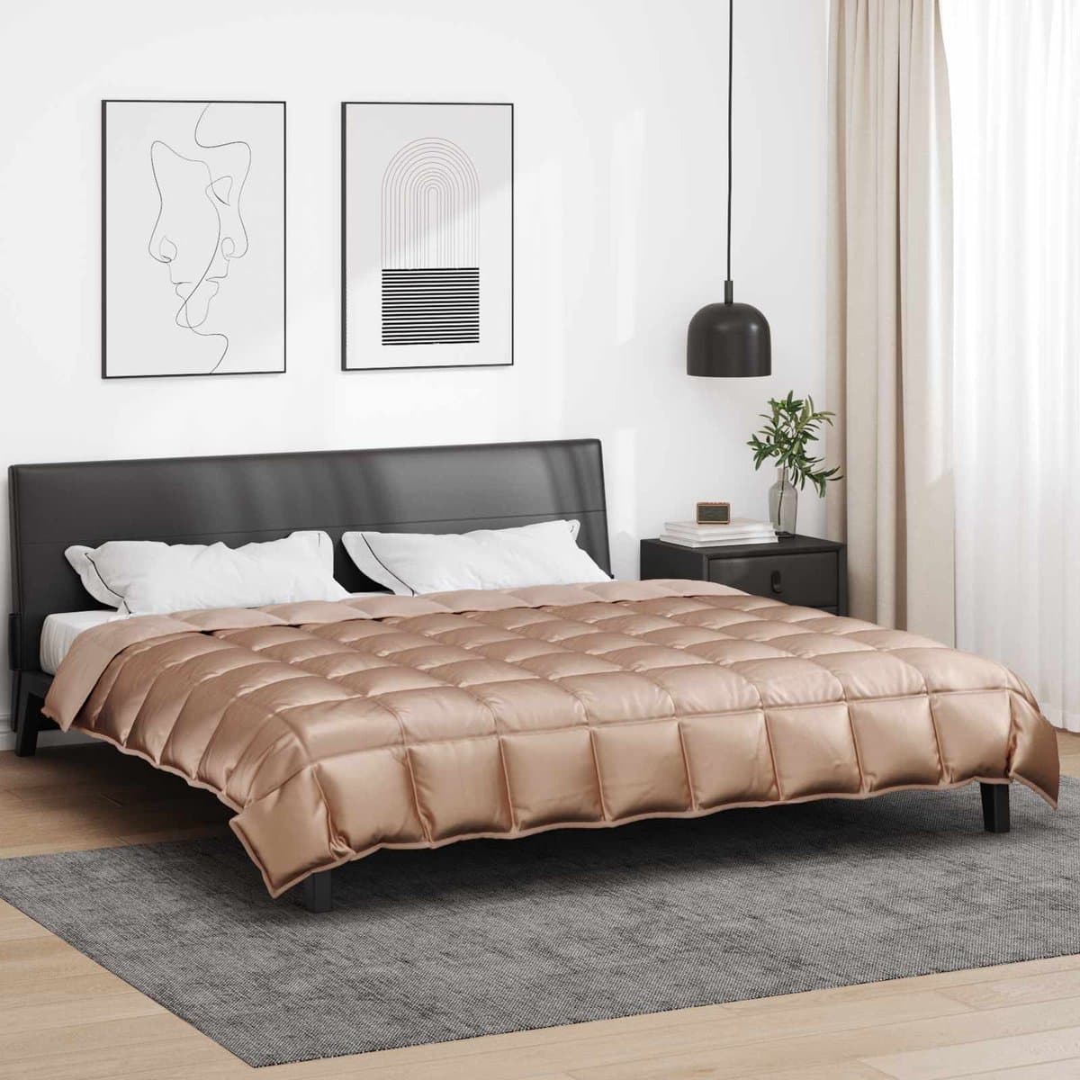 vidaXL - Winter - Duvet - Goud - 220 - x - 240 - cm - Satijn - en - Microfiber thumbnail 2