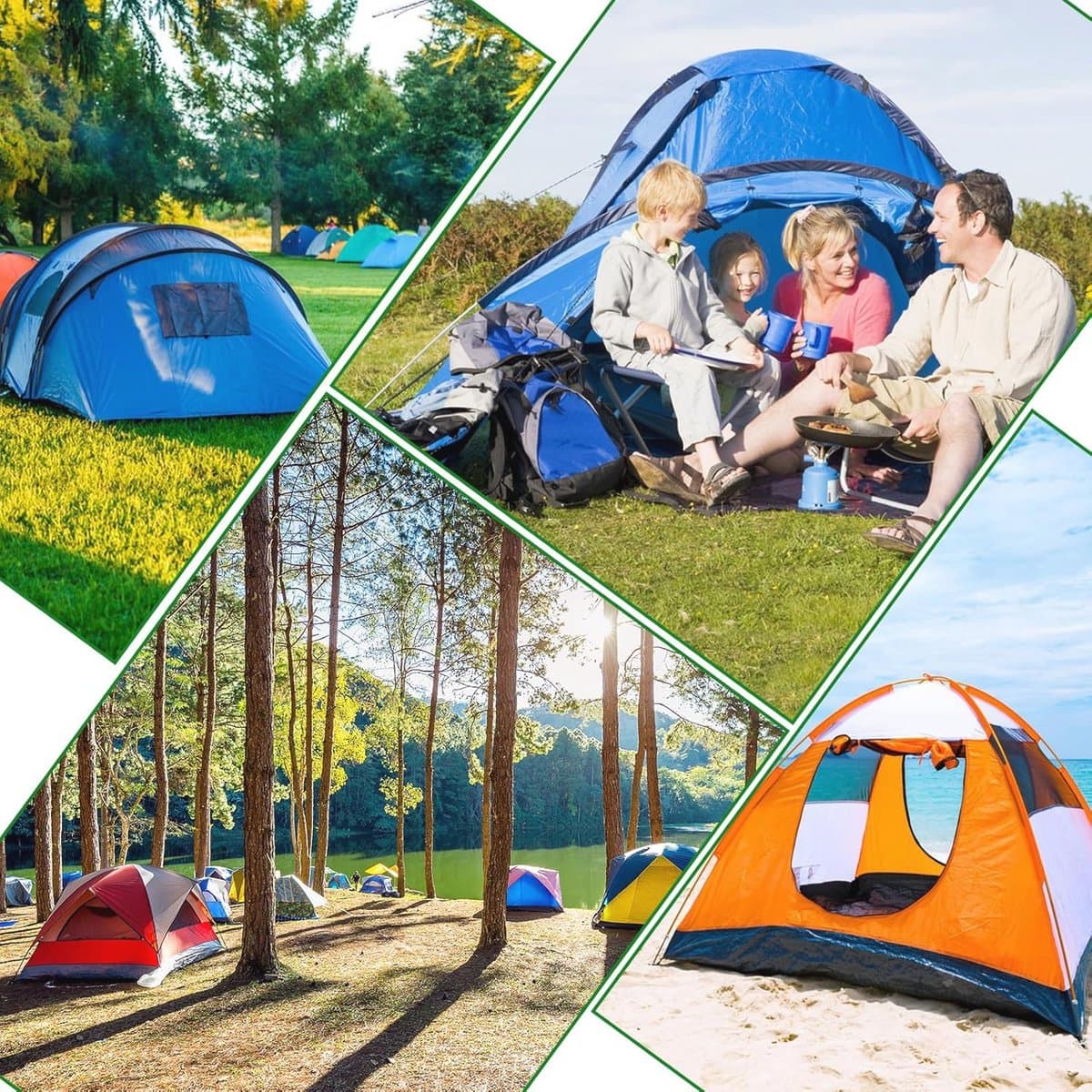 6 stuks stormbestendige tentharingen met lichtring en reflectortouw voor camping en outdoor thumbnail 2