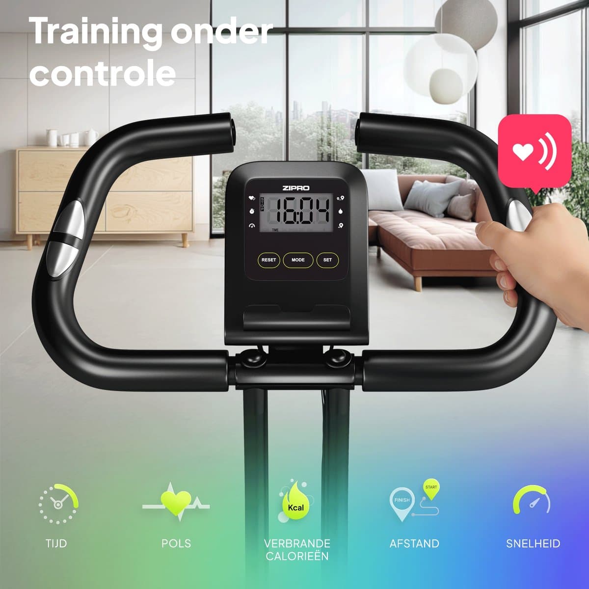 ZIPRO ECLIPSE X - Opvouwbare Hometrainer - X-Bike - 110kg Belasting - Bluetooth App - Fitness Fiets thumbnail 5