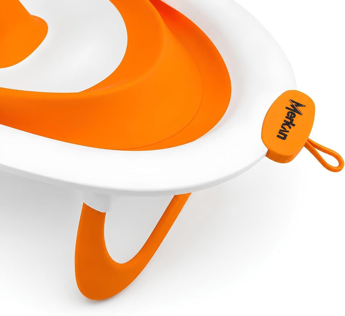 Opvouwbare babybadkuip - Baby badje - Veilig badderen - Met temperatuurindicator - 72 x 50 x 19 cm - Oranje-Wit thumbnail 5