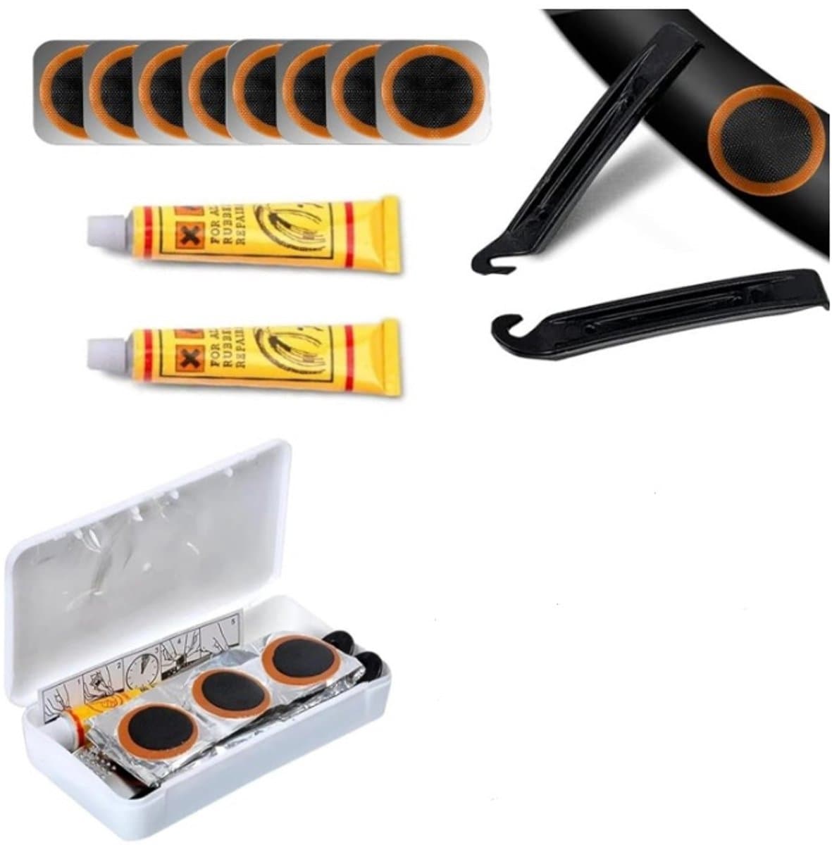 Fiets Reparatieset - Bandenplak set - Banden Plak Set Fiets - Multitool Fiets Gereedschap – Bandenreparatie - Reparatiedoos – Onderweg - LOUZIR thumbnail 8