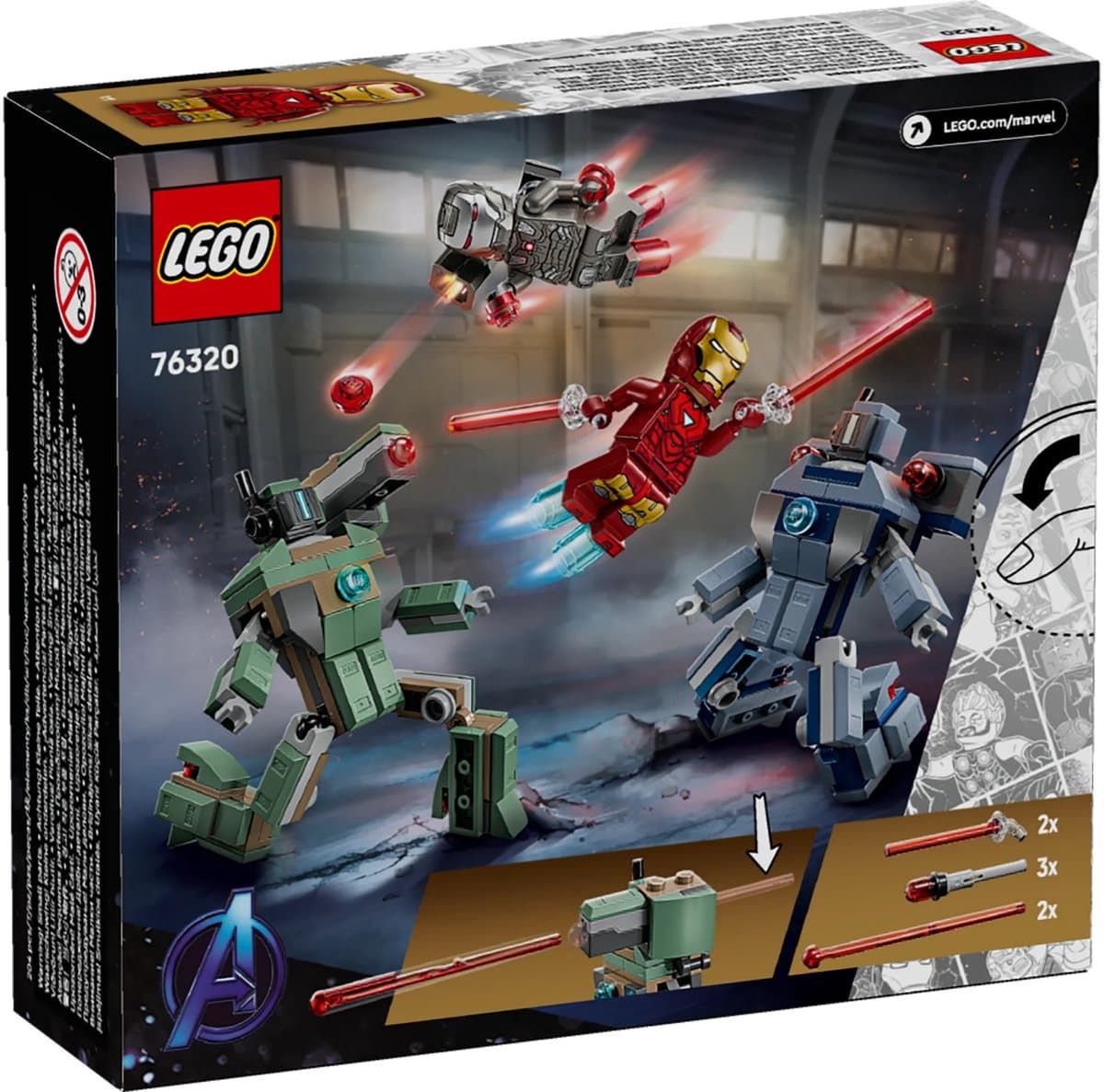 LEGO Marvel Iron Man vs. Hammer Drones: 204-delige bouwset met minifiguren thumbnail 8
