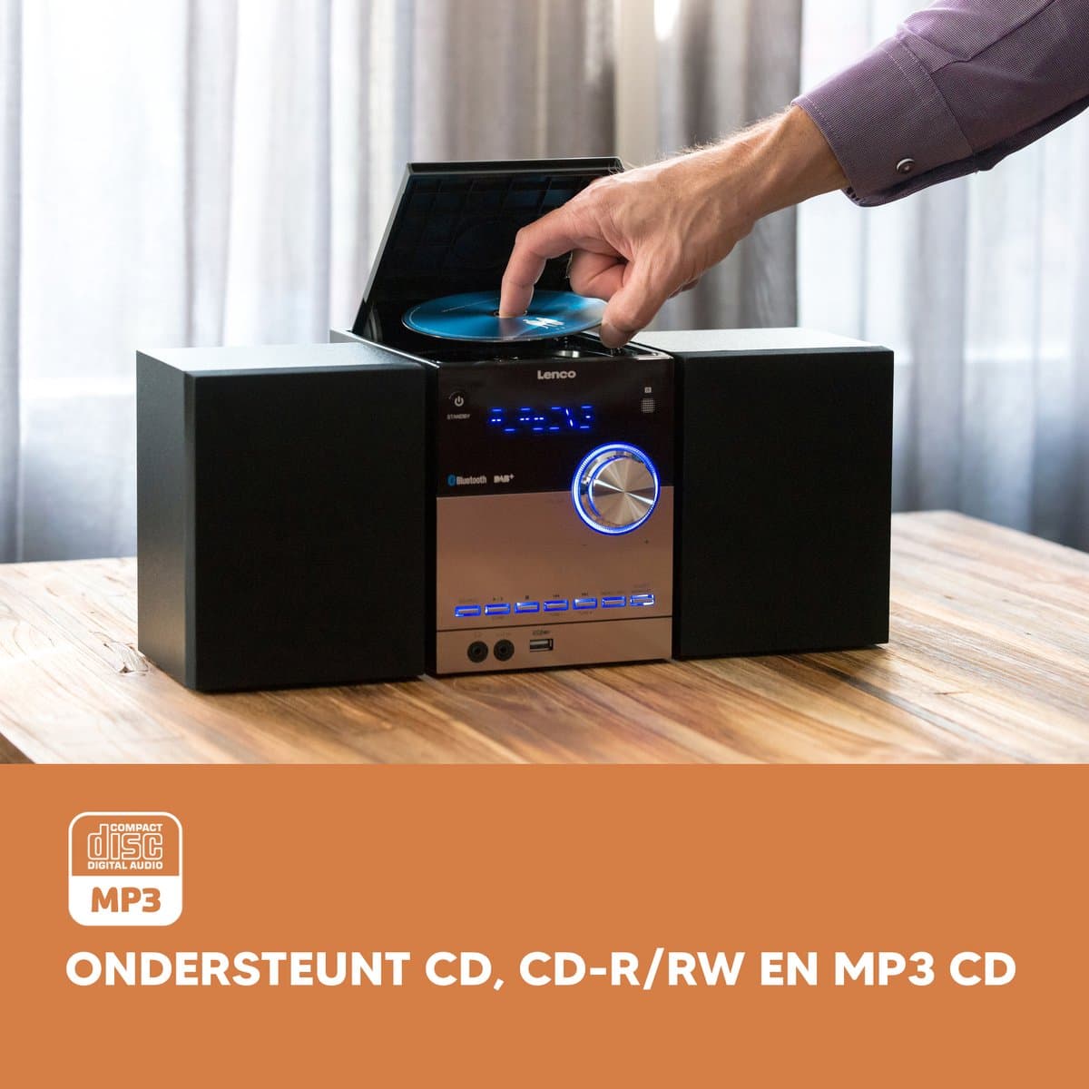 Lenco MC-150 - Stereo set met DAB, Bluetooth®, AUX en USB-aansluiting - Zwart thumbnail 8
