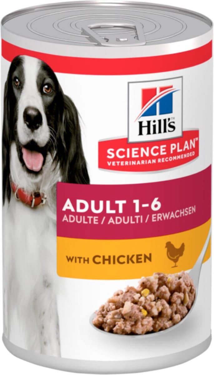 12x Hill's Science Plan Hondenvoer Adult Kip 370 gr - afbeelding 1