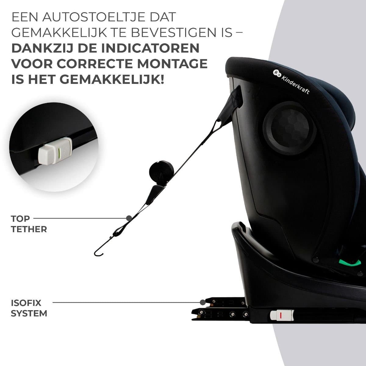 Kinderkraft I-GROW: Roterende Autostoel 40-150 cm met Isofix thumbnail 8