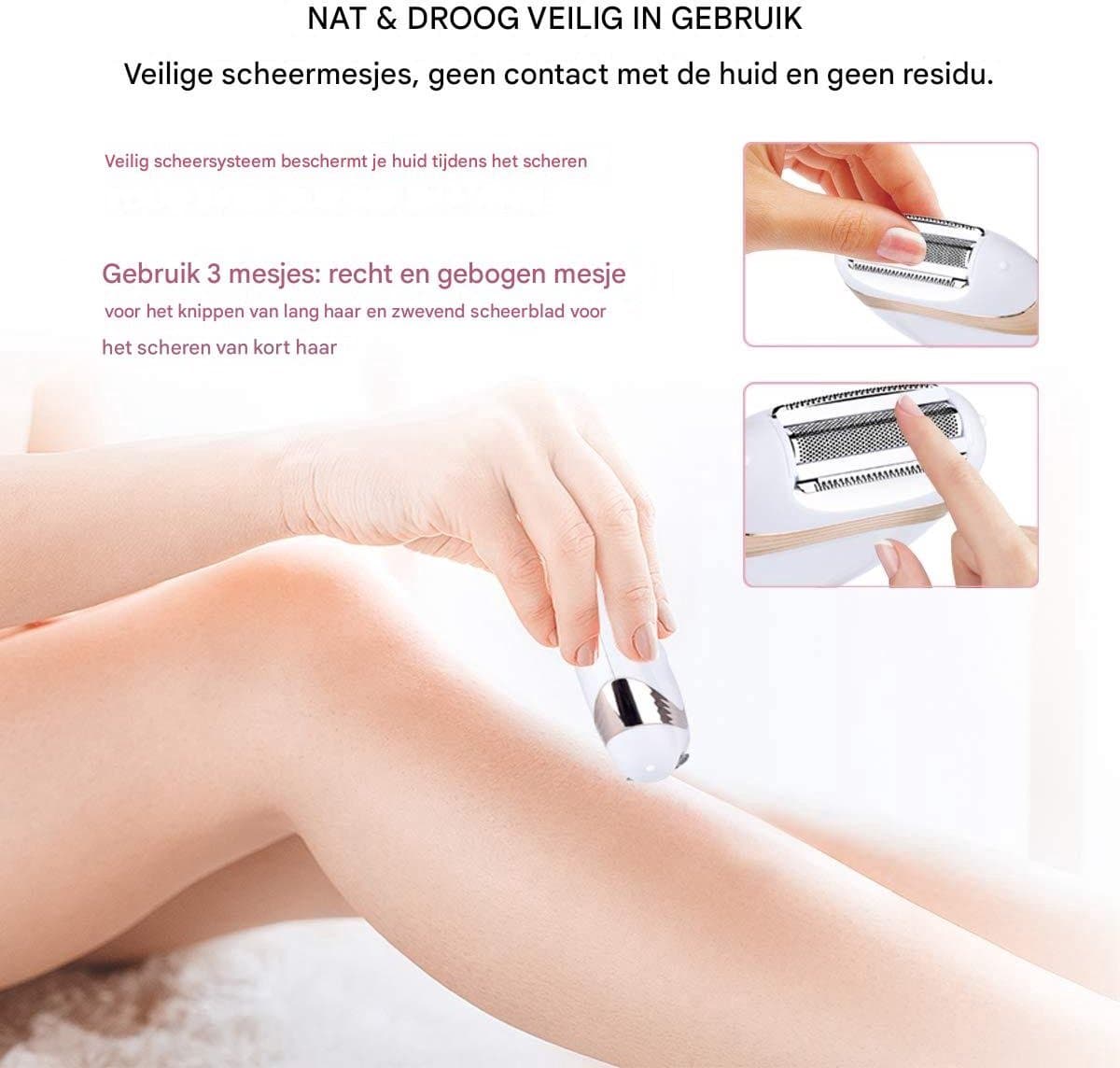 Epilator - epileerapparaat dames - gezichtsepilator vrouw - epilator dames - epilator gezicht - nat en droog ontharingsapparaat - voor armen, benen, gezicht, oksels - wit thumbnail 6
