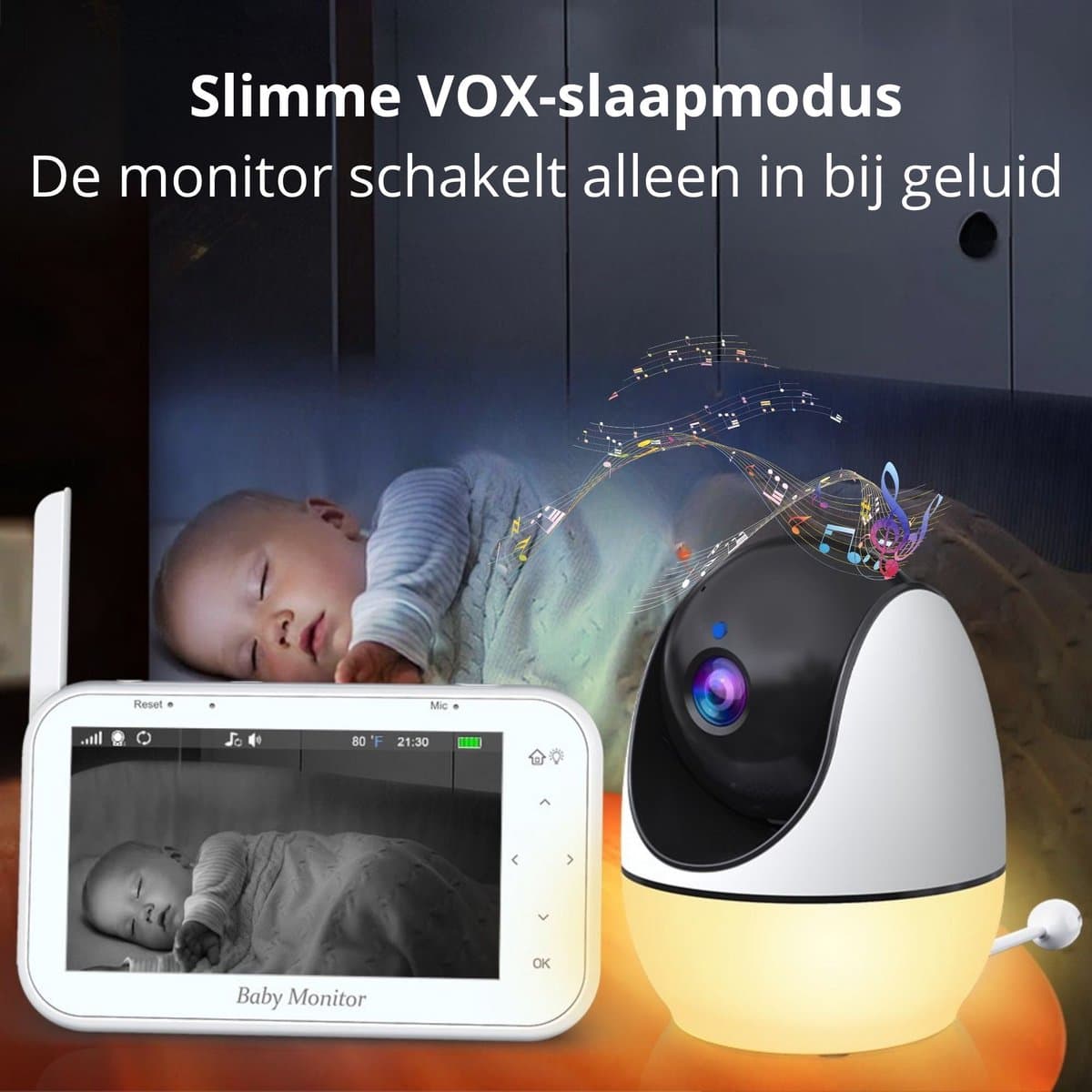 BABIVA Premium babyfoon met 4,3-inch scherm thumbnail 2