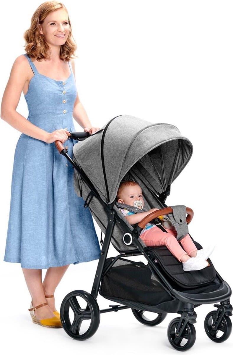 Kinderkraft GRANDE PLUS Kinderwagen – Lichtgewicht met Stalen Frame – Klik&Vouw Systeem – Grote Wielen – tot 22 kg – Zwart thumbnail 4
