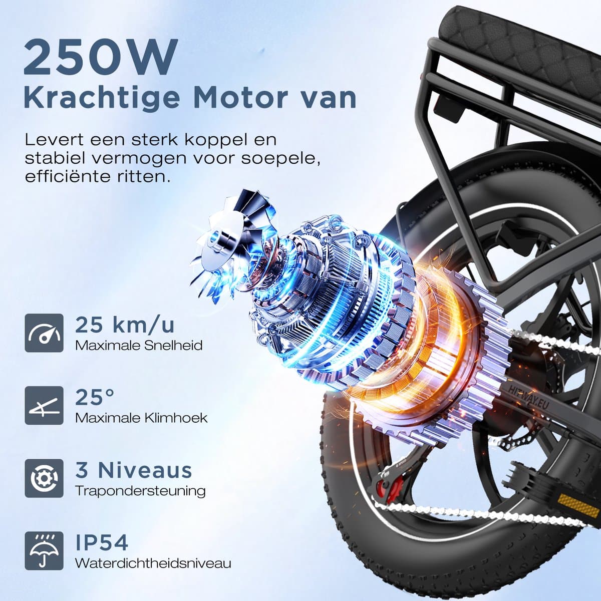 Hitway BK6SL1 - Opvouwbare e-fiets 250W, 70-150km bereik thumbnail 4