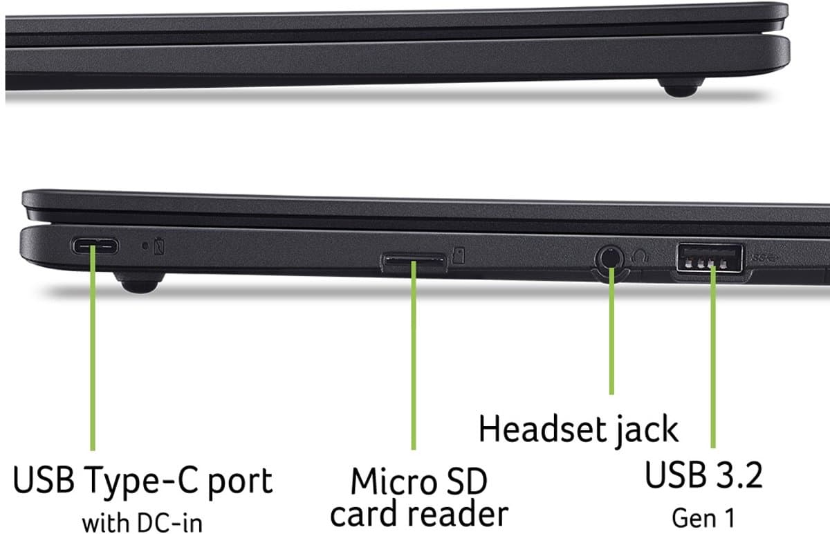 Acer Chromebook 314 CBOA314-1H-C6NG - 14 inch - 4GB - 128GB - Zwart thumbnail 3