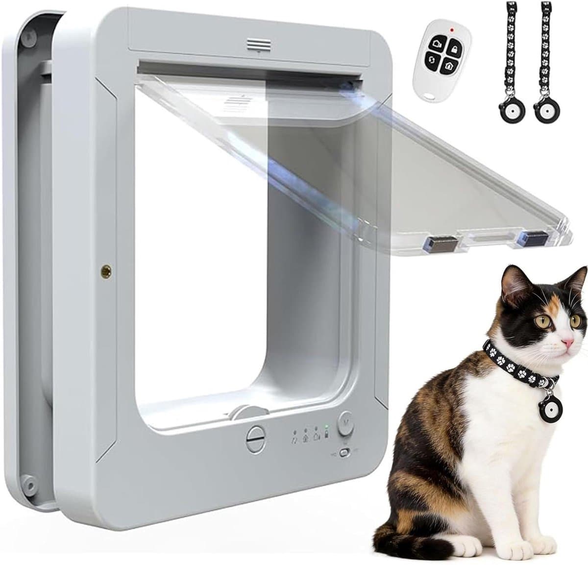 Slim Huisdierluik - Elektronisch Kattenluik - Huisdier Toegang - Microchip Geactiveerd - 26x29.5cm - Wit