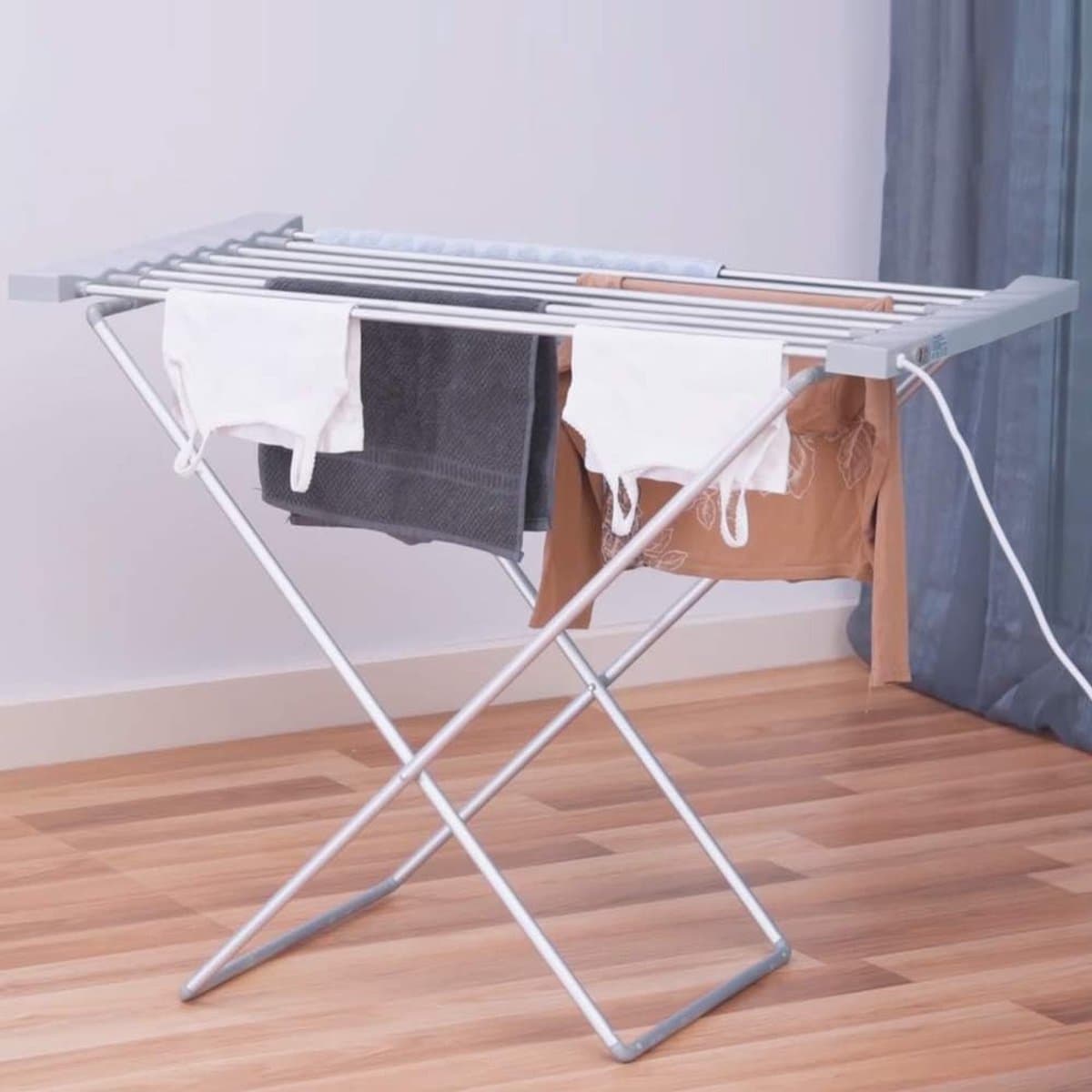 Elektrisch Droogrek - Kledingdroger Opvouwbaar - Snel Kleding Drogen - 8 Aluminium Staven - 94 x 74 x 50 cm thumbnail 5