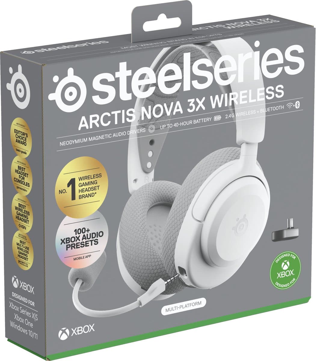 SteelSeries Arctis Nova 3X Wireless - Draadloze Gaming Headset - Xbox, PC, Switch - Wit thumbnail 8