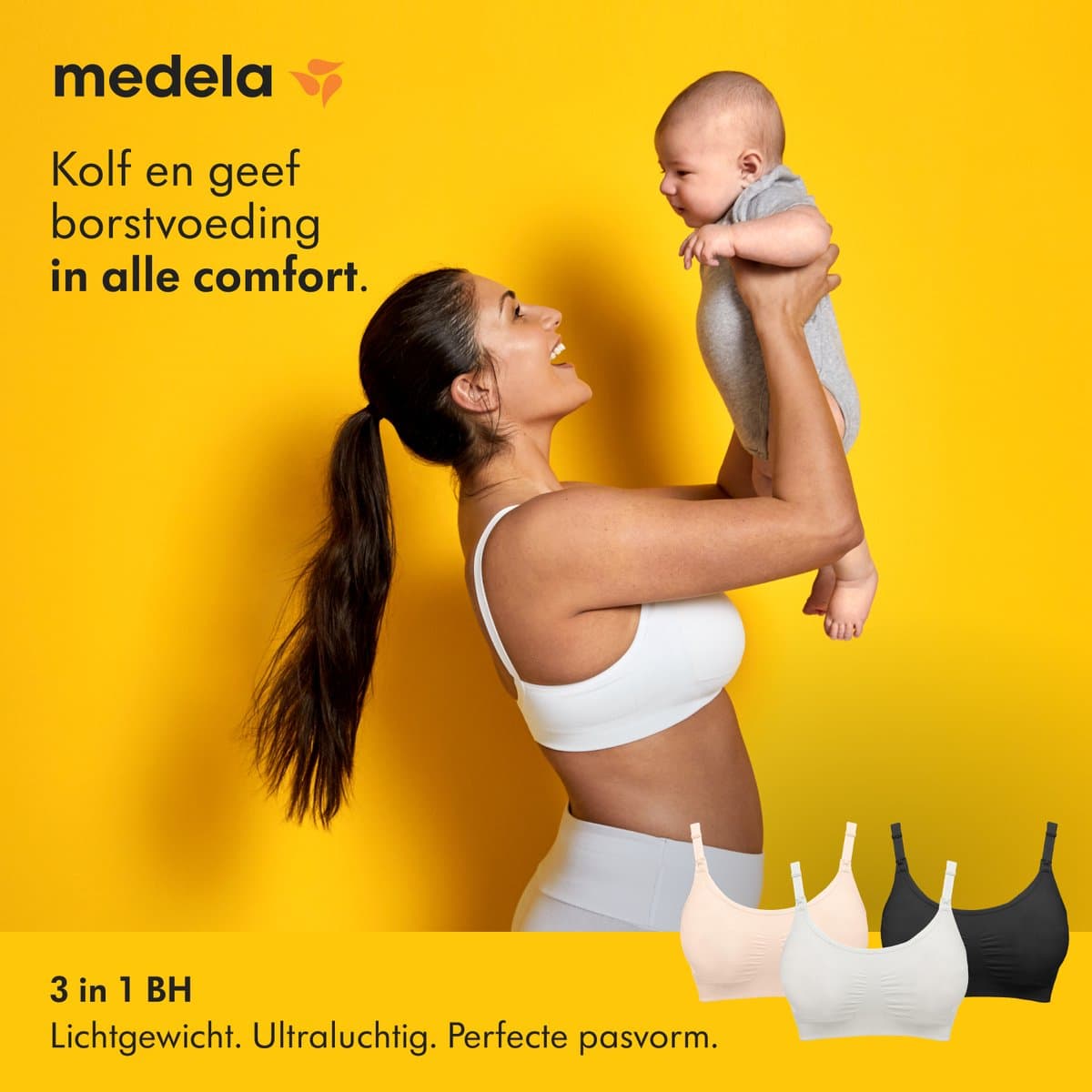 Medela 3-in-1 Voedingsbh en kolf bh voor zwangerschap borstvoeding en kolven - Zacht en met stretch - Chai - Maat L thumbnail 2