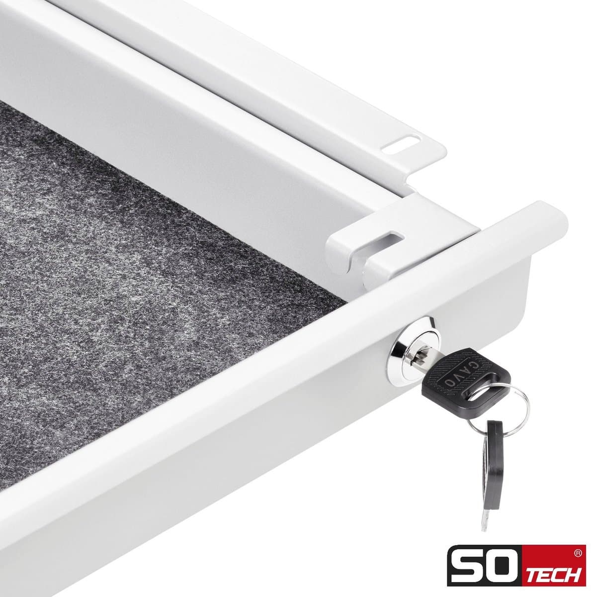 Bureau Onderbouwlade grijs afsluitbaar Breedte: 850 mm thumbnail 5