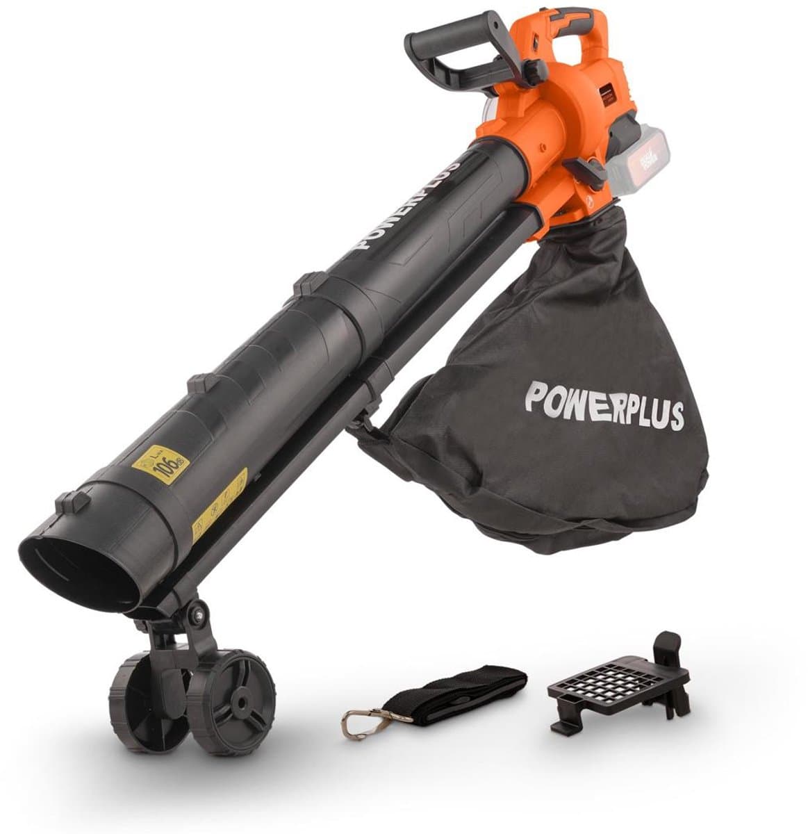 Dual Power Accu-bladblazer POWDPG75270 - Bladblazer op batterij van 40 V, 3-in-1: versnipperen, blazen en zuigen, maximale luchtsnelheid van 210 km/h, met 45 L opvangzak, zonder accu en lader