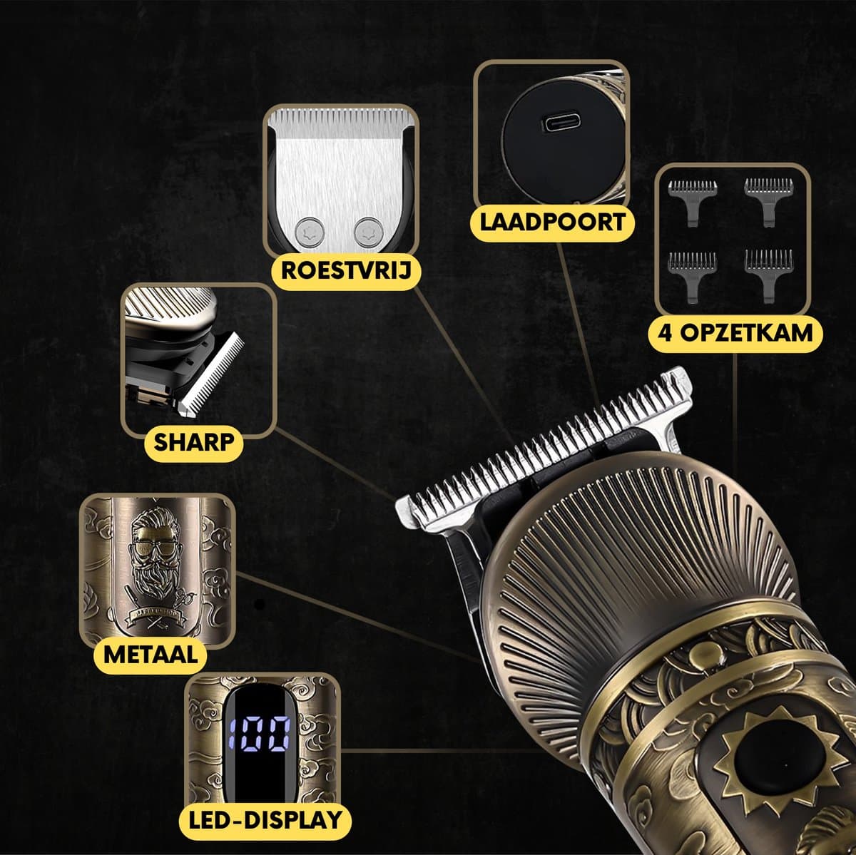 Sansbeauté 2-in-1 Baardtrimmer Mannen - Trimmer voor Baard en Lichaam - Incl. 2 opzetstukken - Bodygroomer Mannen - Bodytrimmer Heren - Haar trimmer - Tondeuse - 0.5-15MM - Neus en Oor - Trimapparaat - Baard Machine thumbnail 2