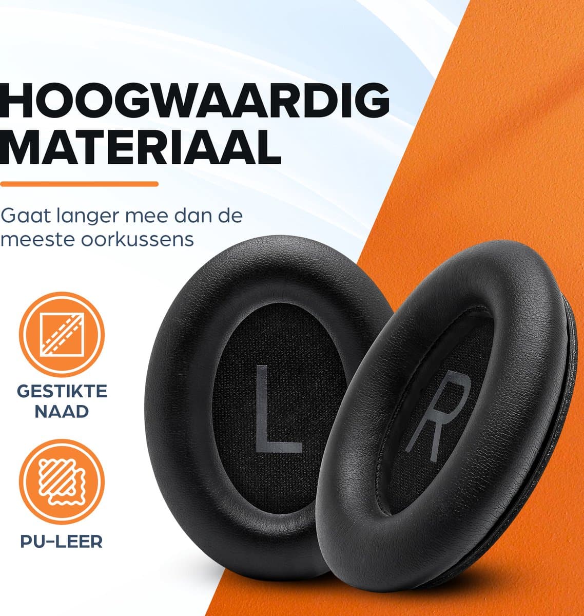 Vervangende oorkussens voor Bose QuietComfort 45 / QC45 / QuietComfort SE - Oorkussens voor koptelefoon - Ear pads headphones - Zwart thumbnail 2