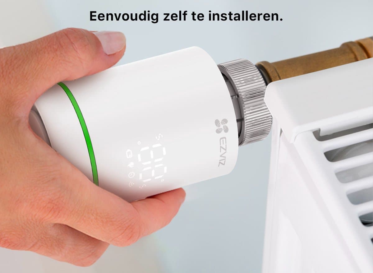 Ezviz T55 Slimme thermostaten – Slimme radiatorknop – Thermostaatkraan – Bluetooth – Bediening via App - Verbruiksoverzicht – Spraakbesturing met Alexa en Google Assistant thumbnail 8