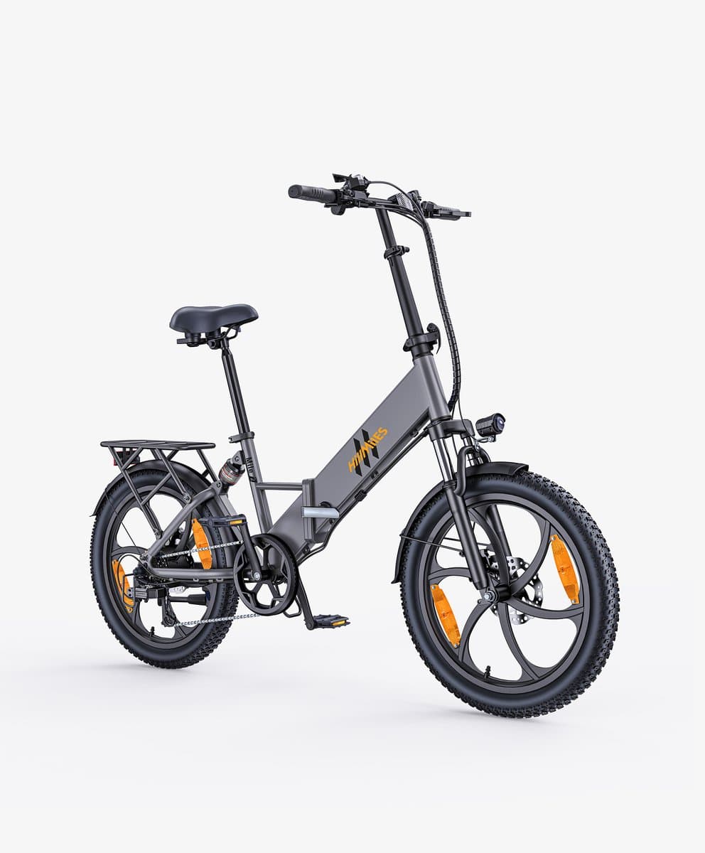 Hillmiles Mile 2 Elektrische fiets - Actieradius 60km - Verwijderbare batterij 36V13Ah - Motor 250W - Shimano 7 versnellingen - 20 Inch opvouwbare City Commuter E-Bike - Grijs thumbnail 2