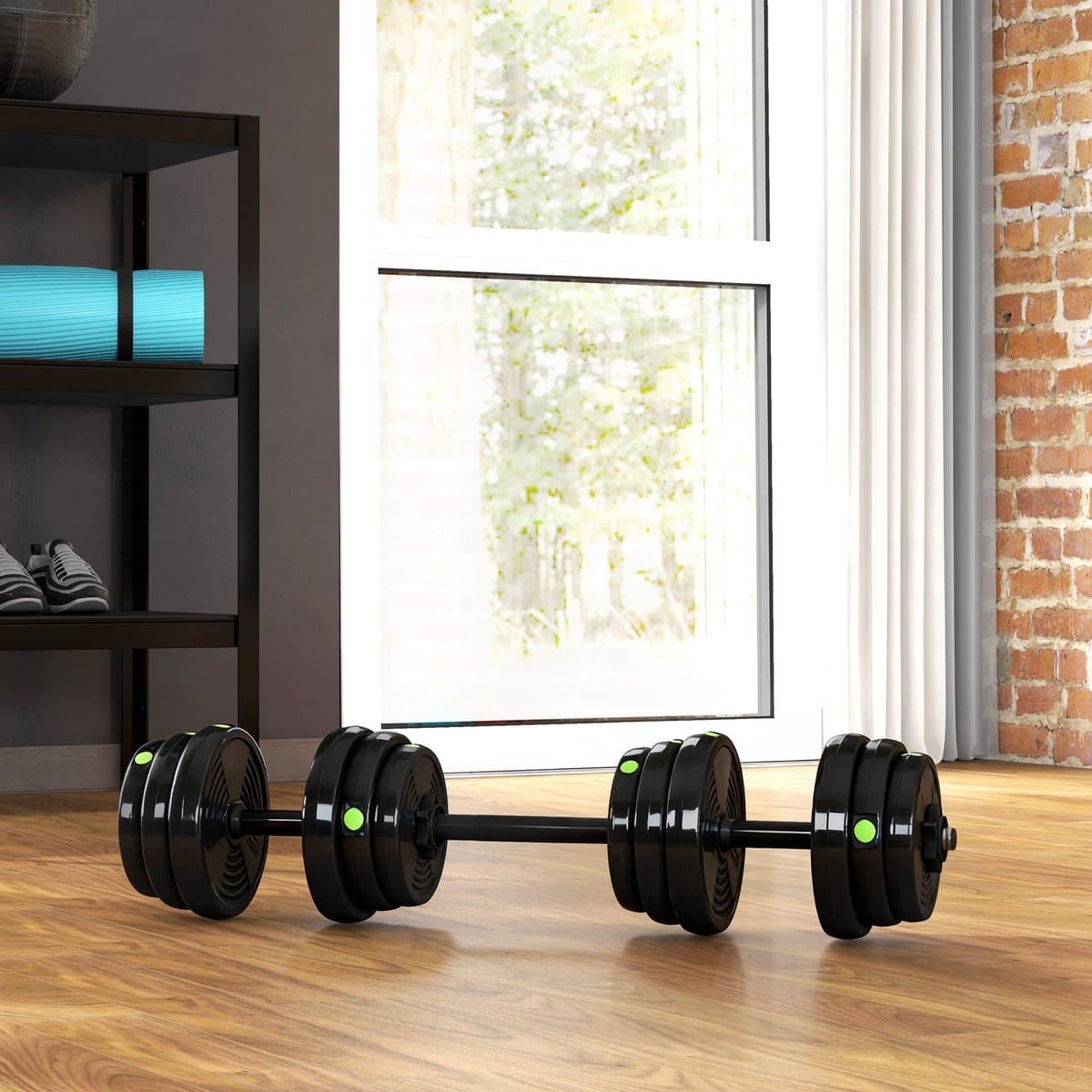 SPORTNOW 25kg 2-in-1 halter set met verstelbare gewichten thumbnail 8