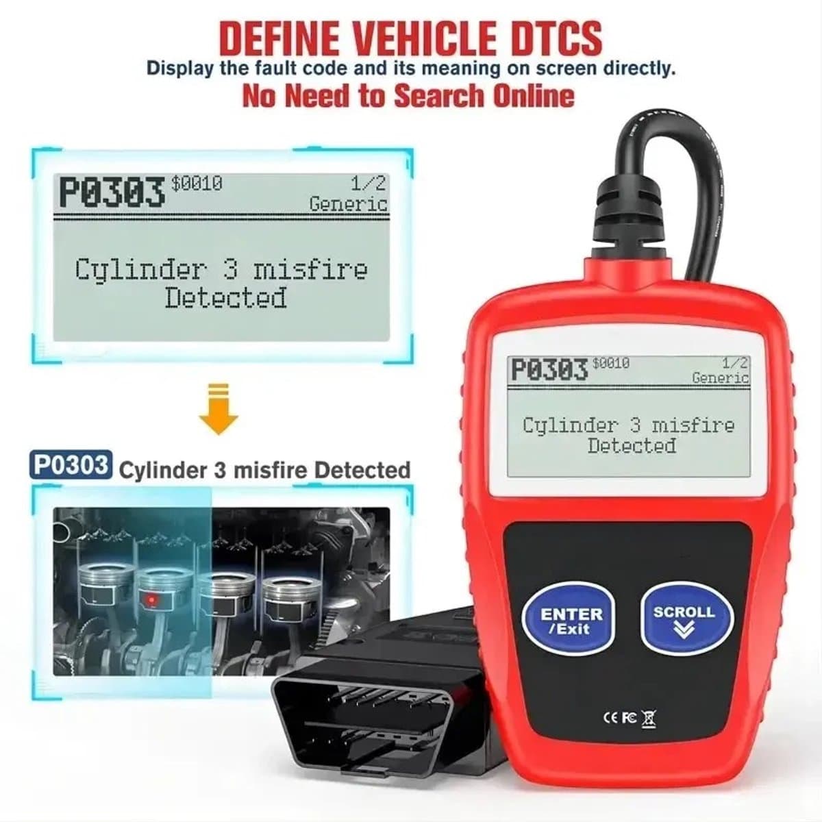 Han-Bar® - OBD2 Scanner - Auto Uitlezer - Diagnose Apparatuur - storing verwijderen thumbnail 2