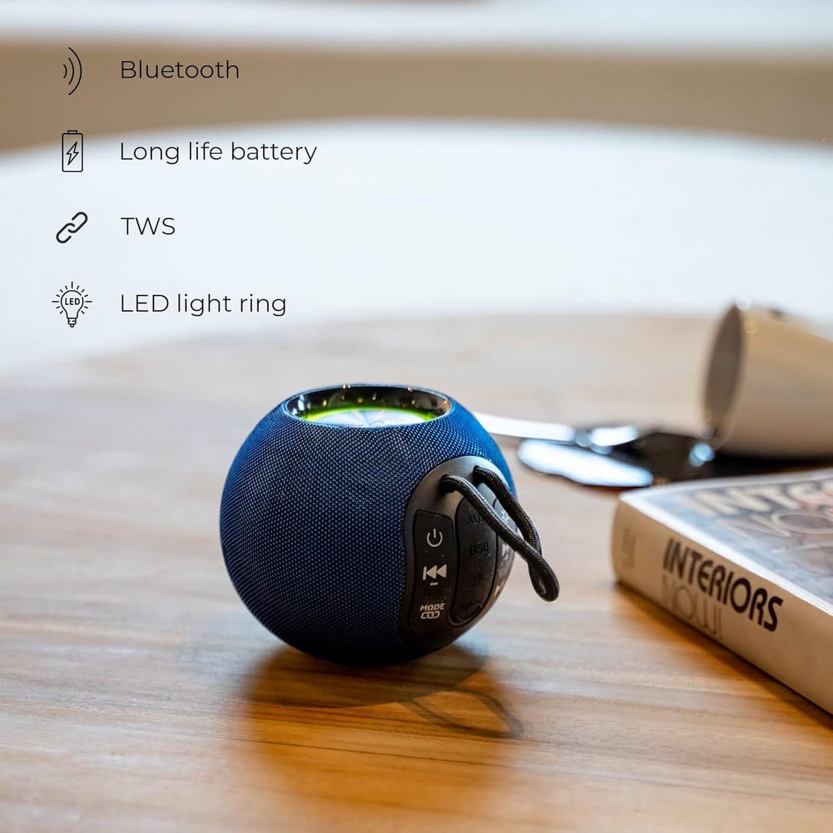 Draagbare Bluetooth Speaker met 360° Geluid en LED Lichtringen - Oplaadbaar thumbnail 4