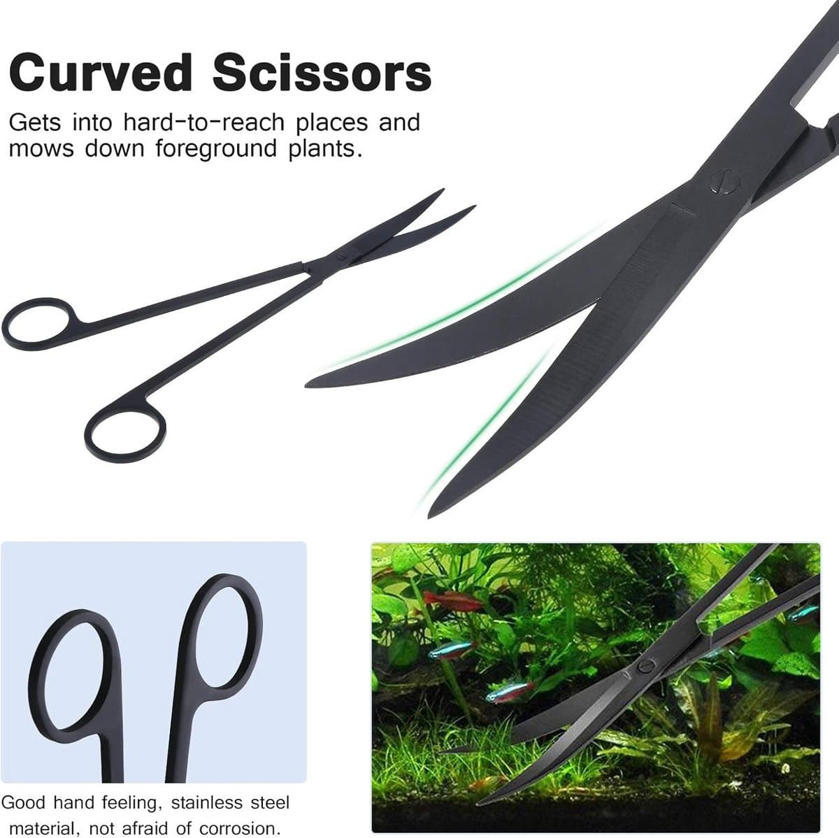 Complete 4-in-1 Aquarium Gereedschap Set - Roestvrij Staal Onderhoudsset voor Planten en Reiniging thumbnail 2