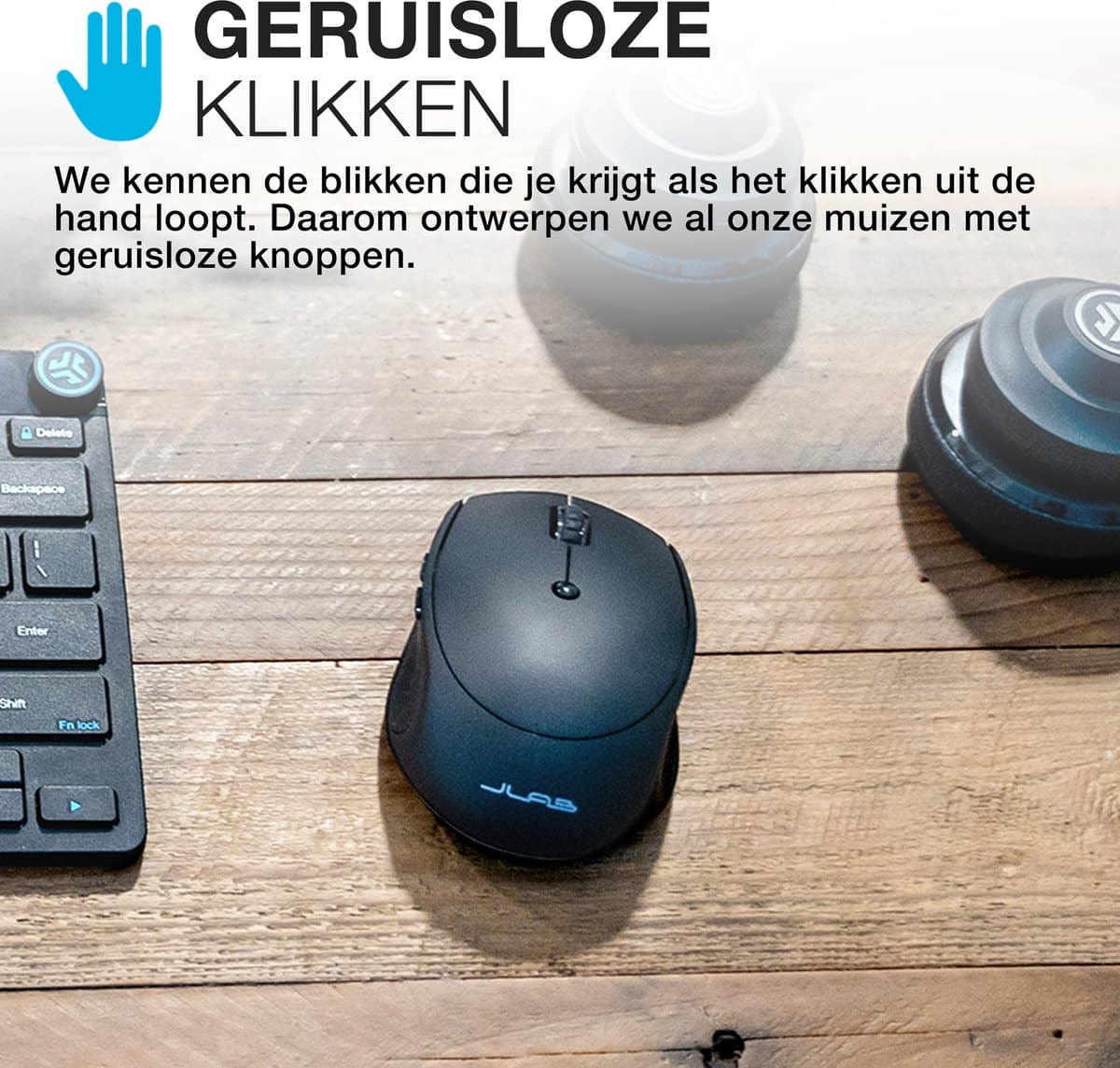 JLab Go Charge Computermuis - Bluetooth Muis Draadloos - Multipoint - Verbindt met 3 apparaten tegelijk - Met Dongle – USB C Oplaadbaar – Stille Clicks thumbnail 5
