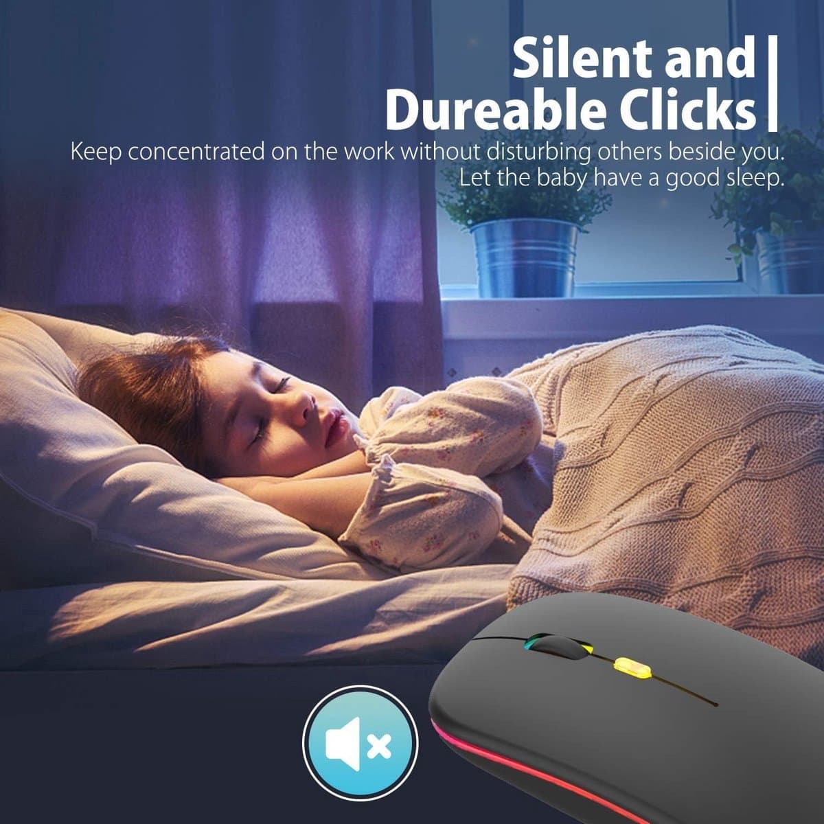TOJ Draadloze LED Bluetooth Muis - USB 2.4GHZ Ontvanger - Ergonomisch - Gaming - 1600DPI - Zwart thumbnail 3