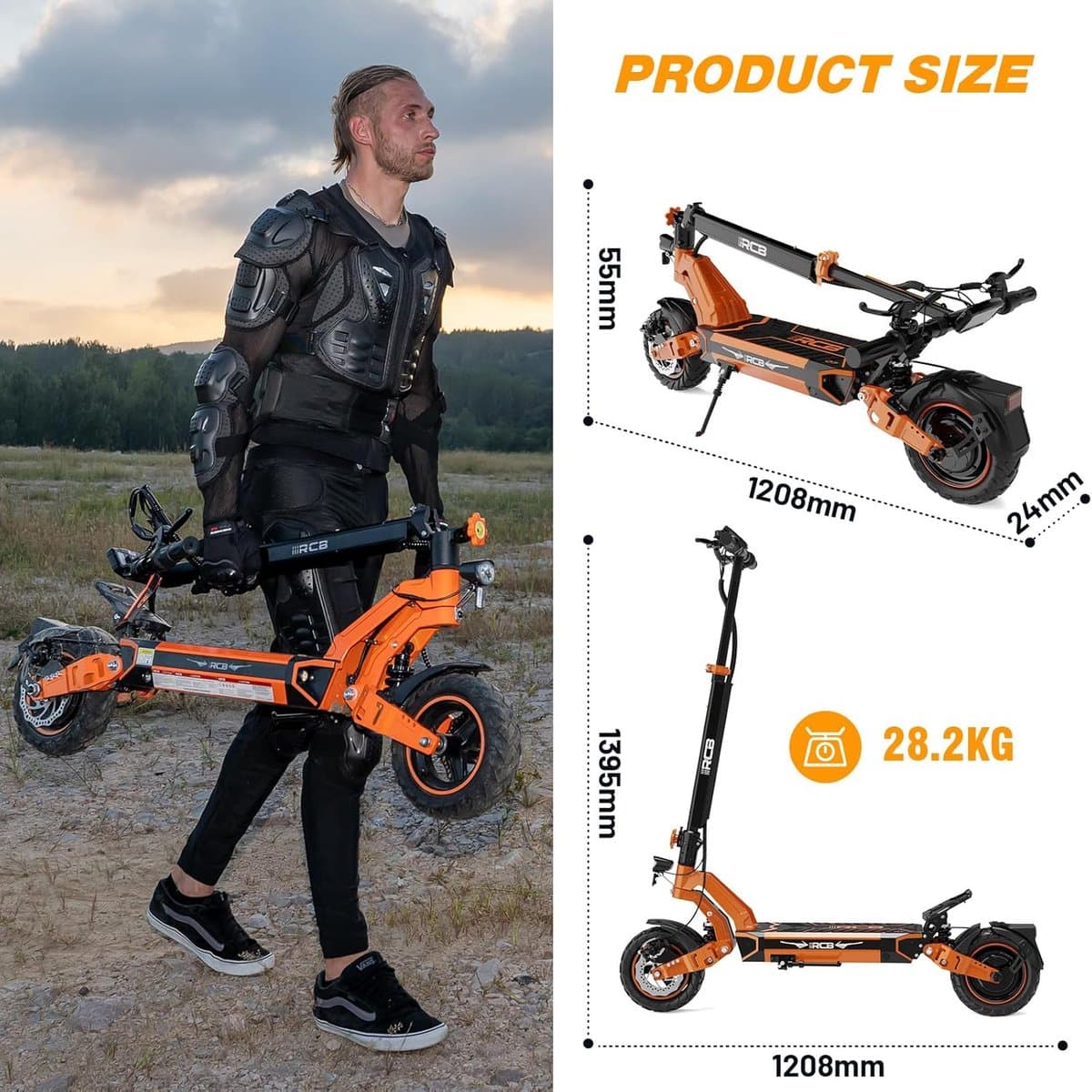 RCB D7 Elektrische Step: 80km bereik, dubbele demping thumbnail 4