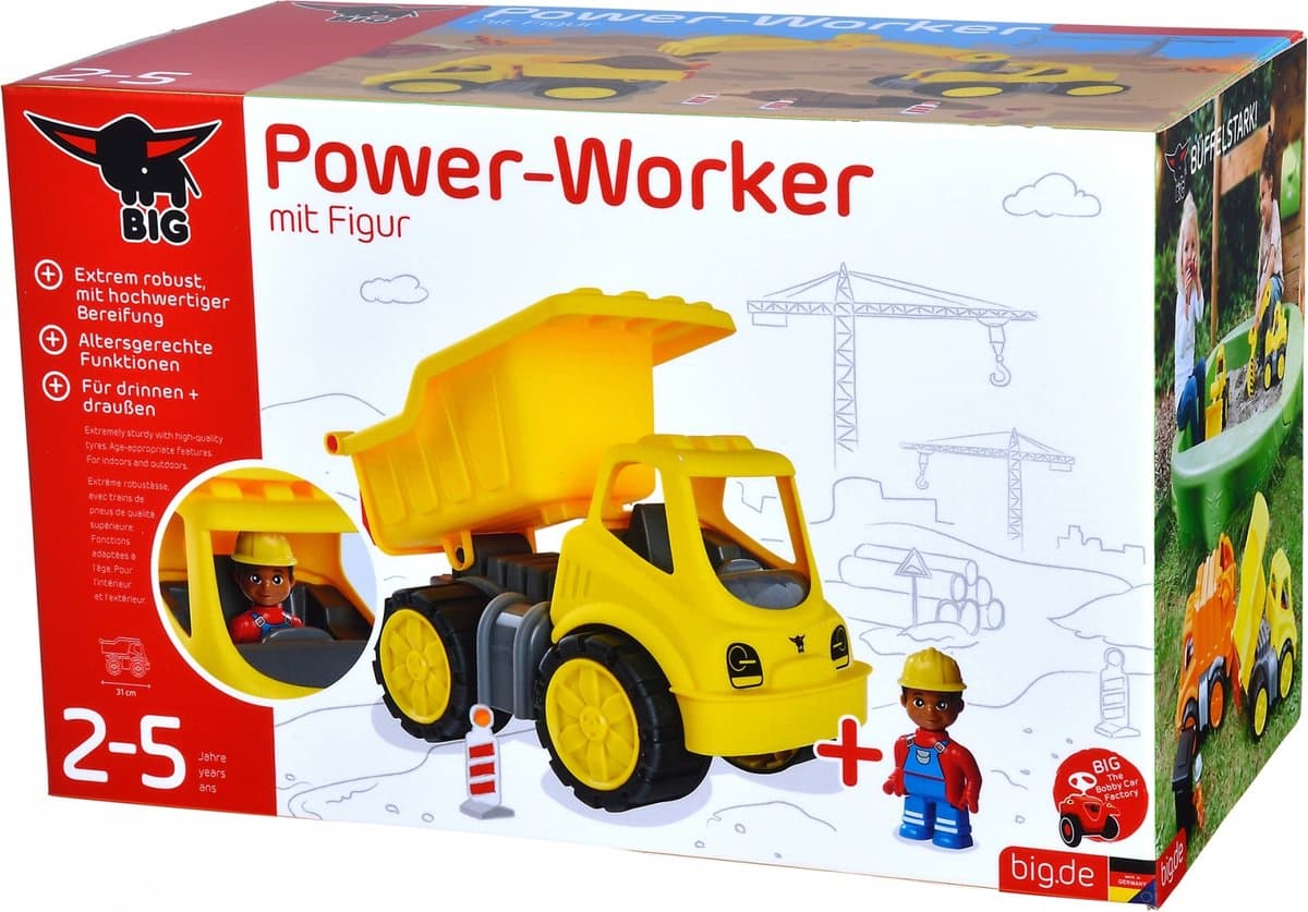 BIG Power-Worker Kiepwagen + Figuur: robuust speelgoedvoertuig thumbnail 2