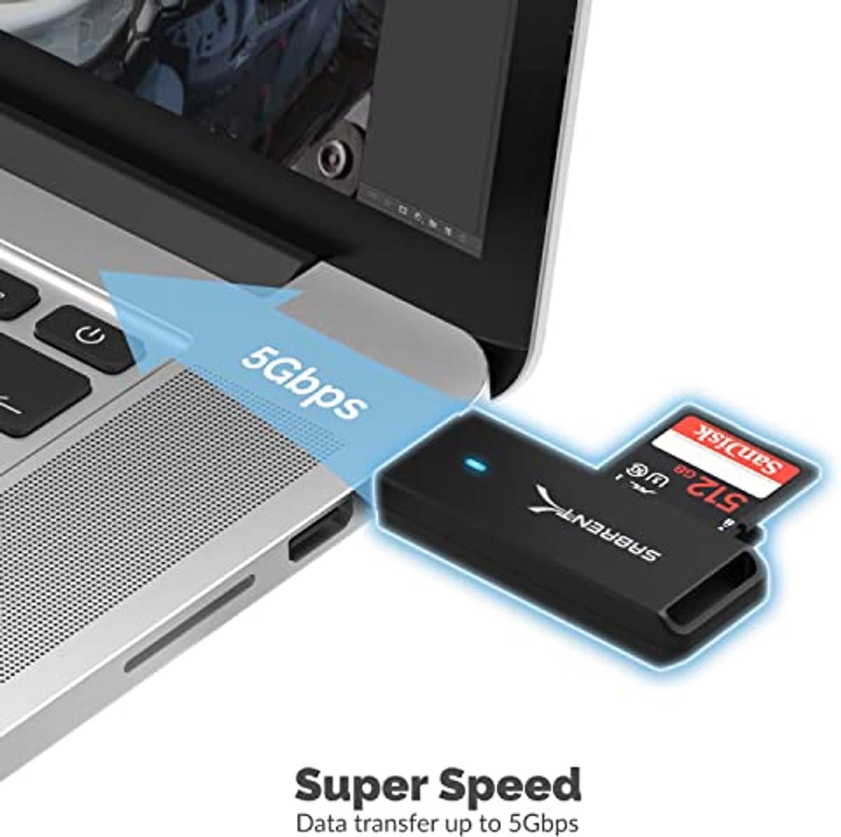USB 3.0 Micro SD en SD Kaartlezer voor Snelle Gegevensoverdracht thumbnail 4