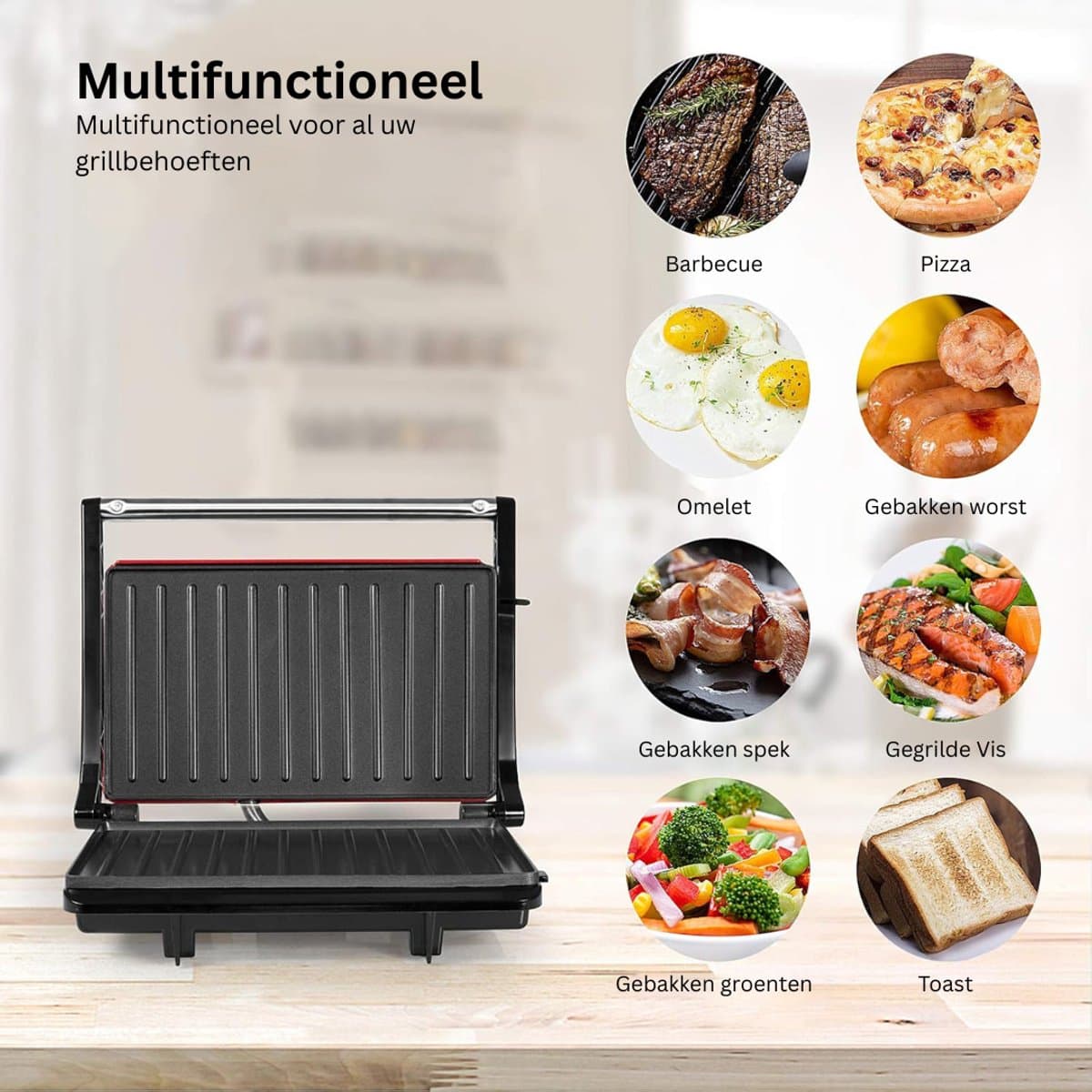 DailySupplies® Tosti Apparaat - Panini Grill - Contactgrill thumbnail 5