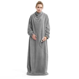 Productfoto van Goliving Elektrische Deken met Mouwen XXL - Fleece plaid met 9 Standen en Timer - Knuffeldeken Groot - Wasbaar Elektrische Deken - 195x125cm - Grijs