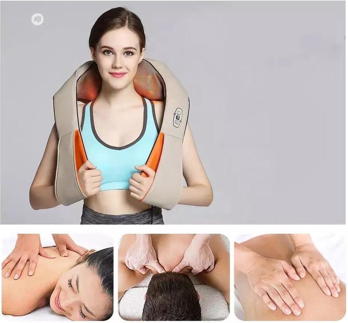 Nekmassage kussen - Massagekussen - Shiatsu Infrarood Massage - Massage Kussens voor Nek en Rug - Elektrische Verwarming voor Verlichting Spierpijn - Voor Thuis, Kantoor of Auto - Nekmassagekussen - Massage apparaat thumbnail 2