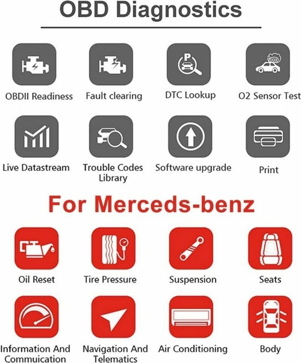 Konnwei Kw360 12v Volledige Systeem Diagnostische Scanner Voor Mercedes Benz thumbnail 5
