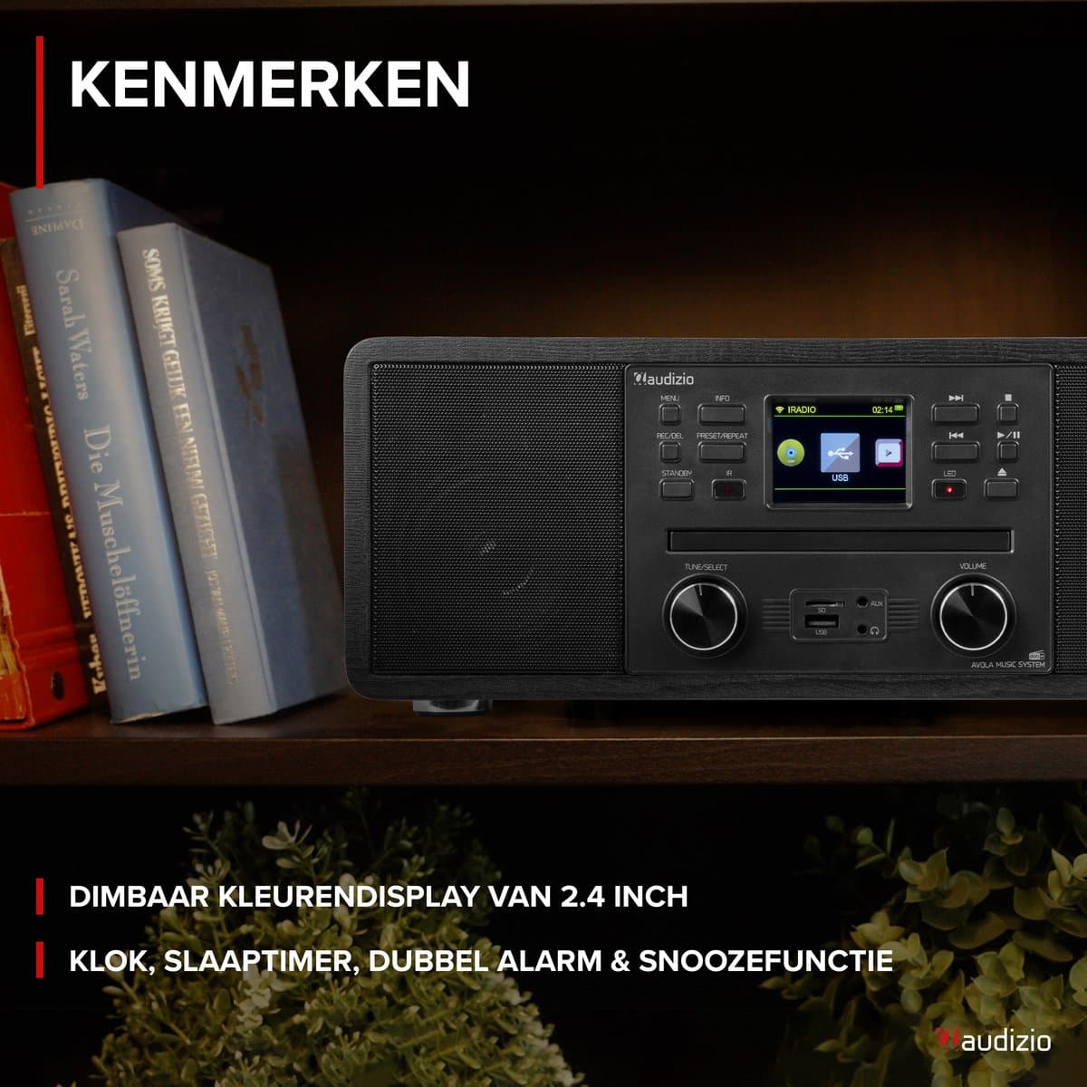 Internetradio - Audizio Avola alles-in-één radio met Bluetooth - DAB+/FM - CD speler - Zwart thumbnail 7