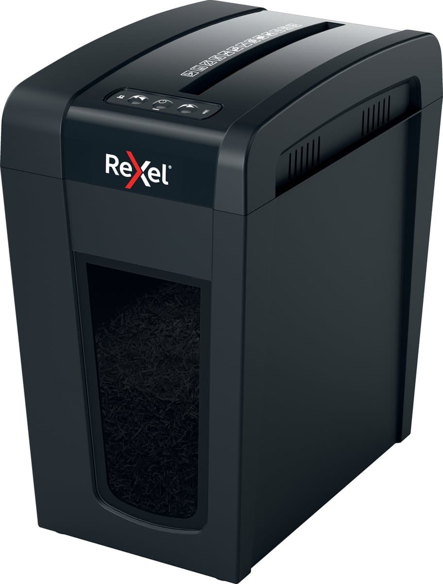 Rexel Secure X10-SL Stille Papierversnipperaar - P4 Micro Snippers - Tot 6 Vel - 10L - Zwart thumbnail 2